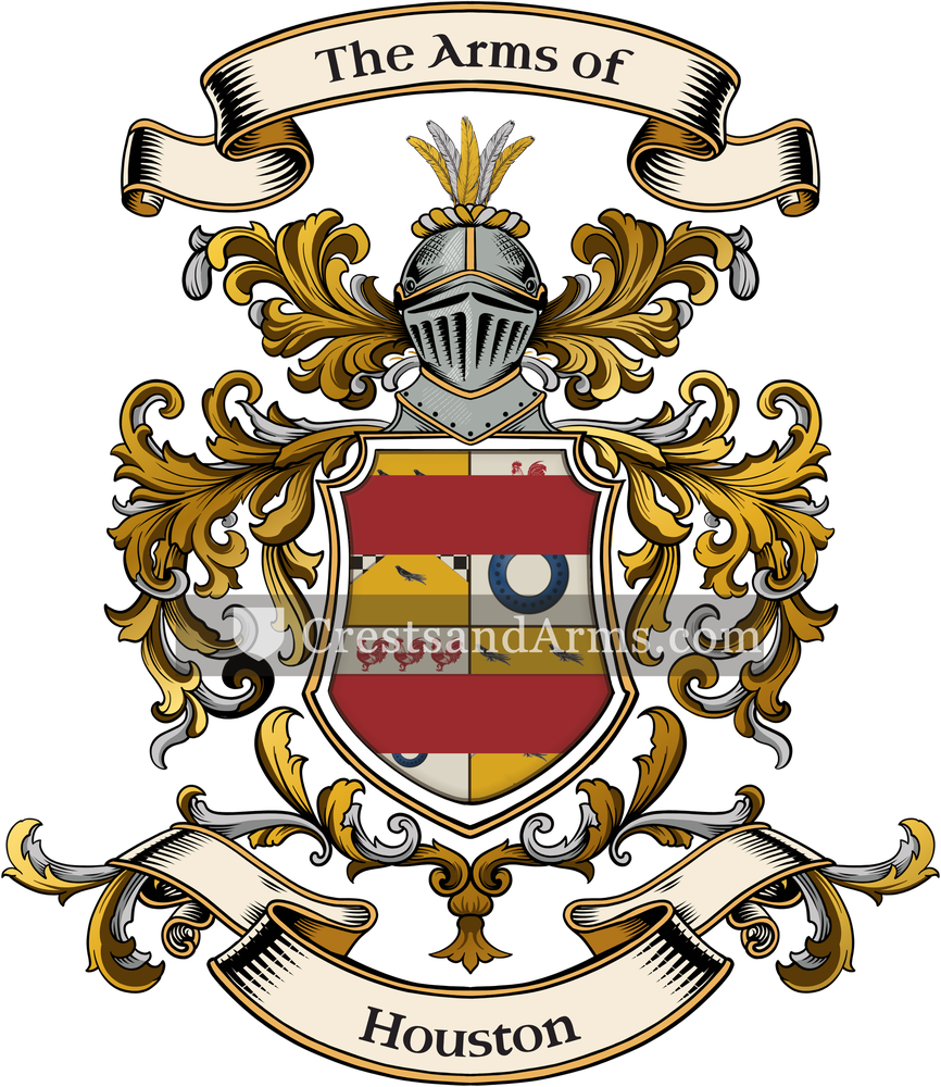 The Houston coat of arms, drawn from the recorded blazon
