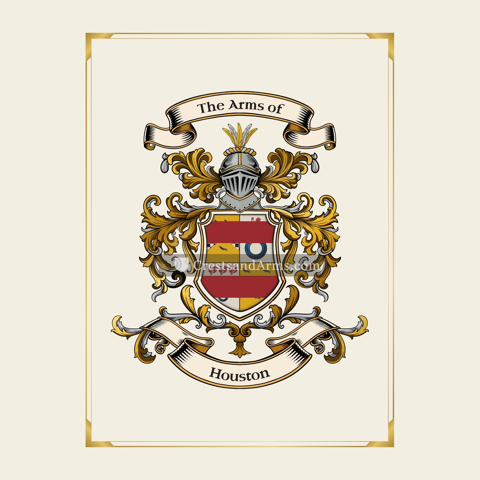 With gold border
