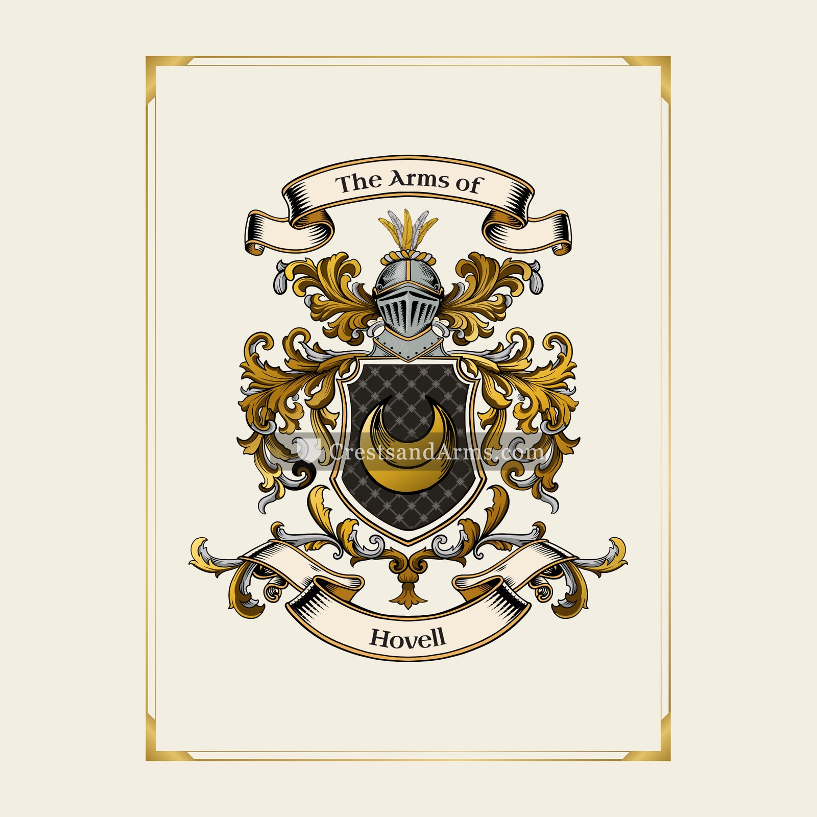 With gold border