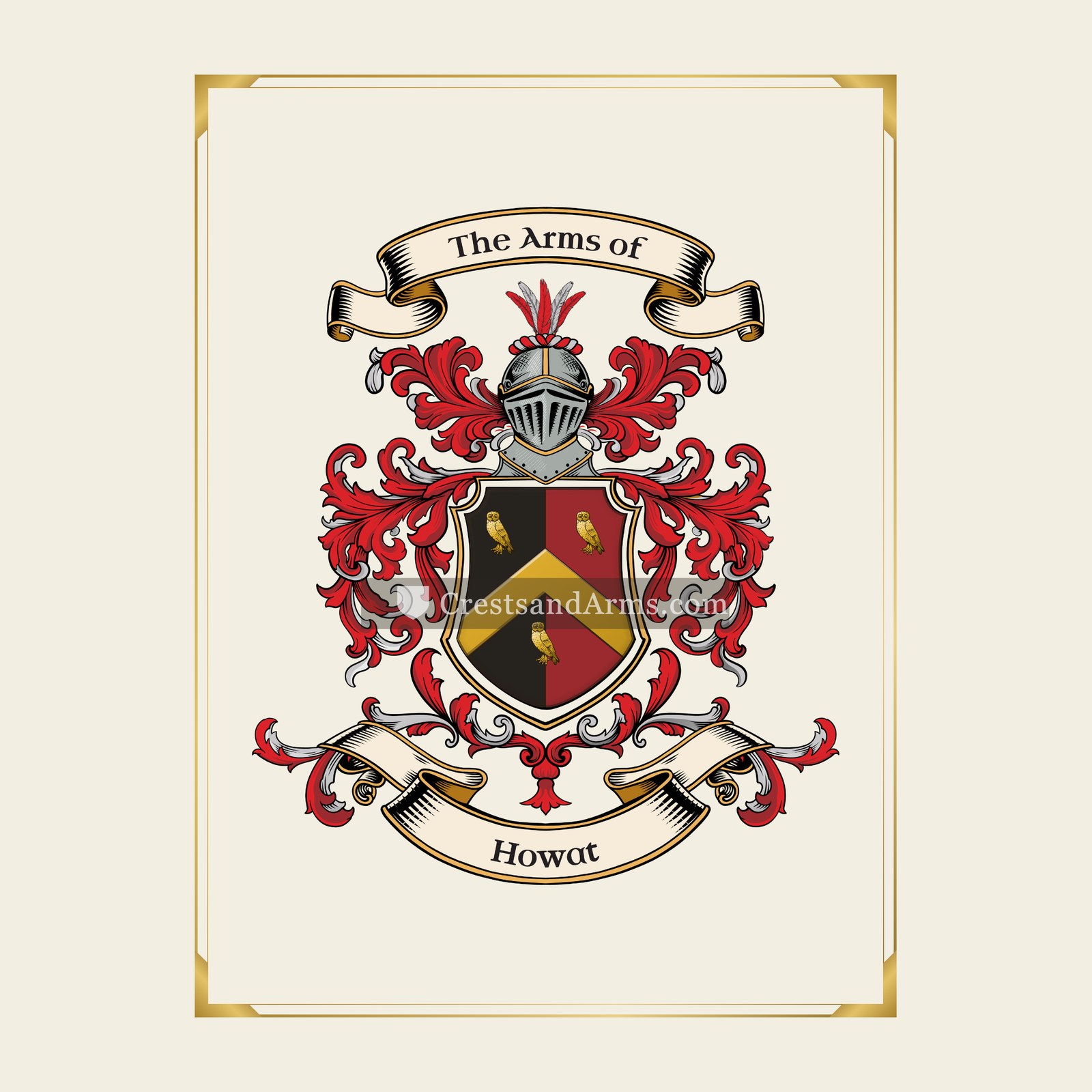 With gold border