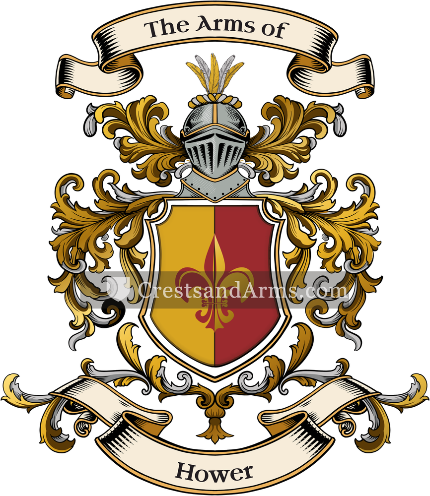 The Hower coat of arms, drawn from the recorded blazon
