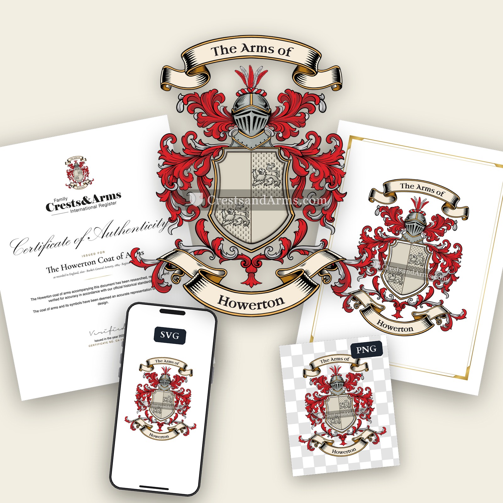 The Howerton arms on the coat of arms — digital pack