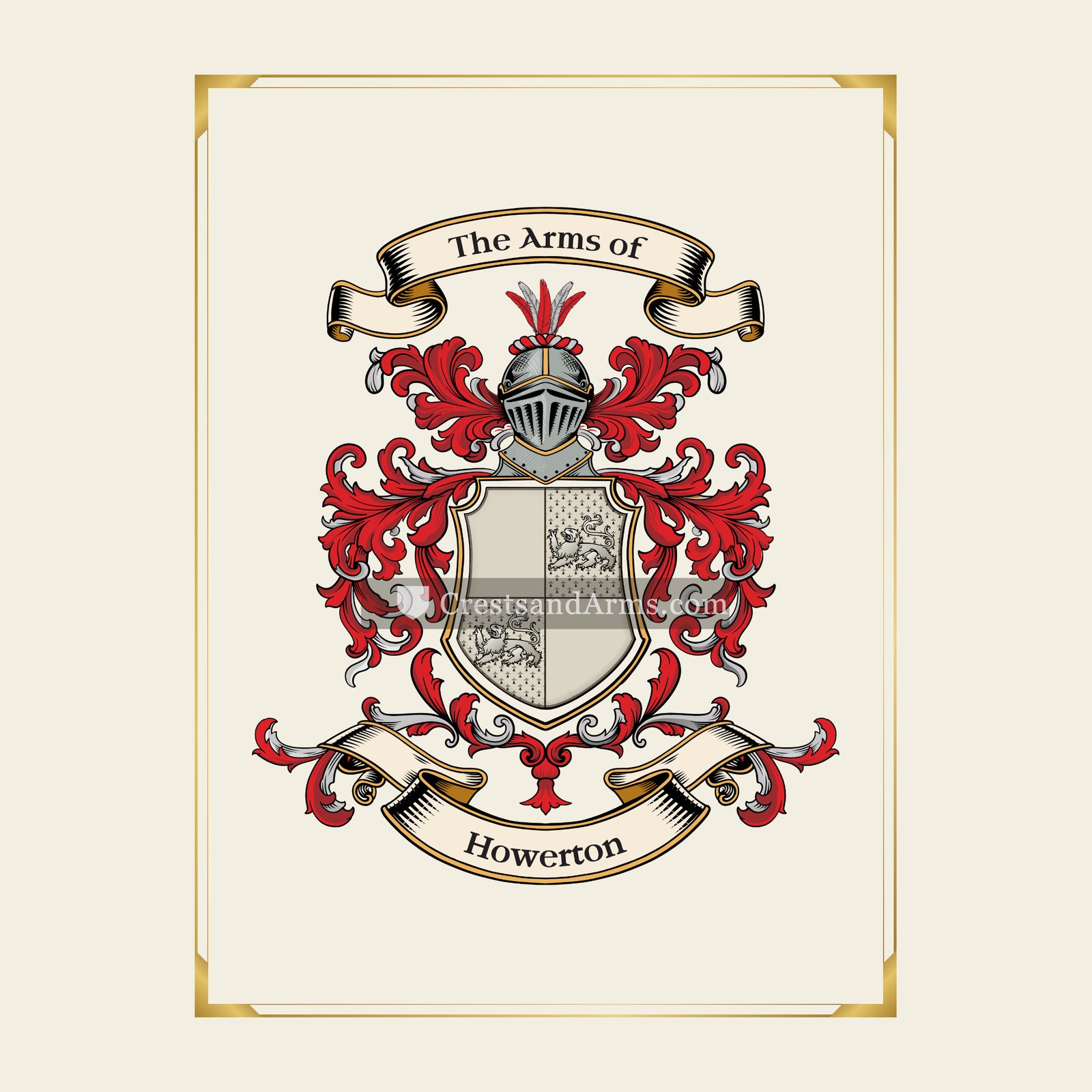 With gold border