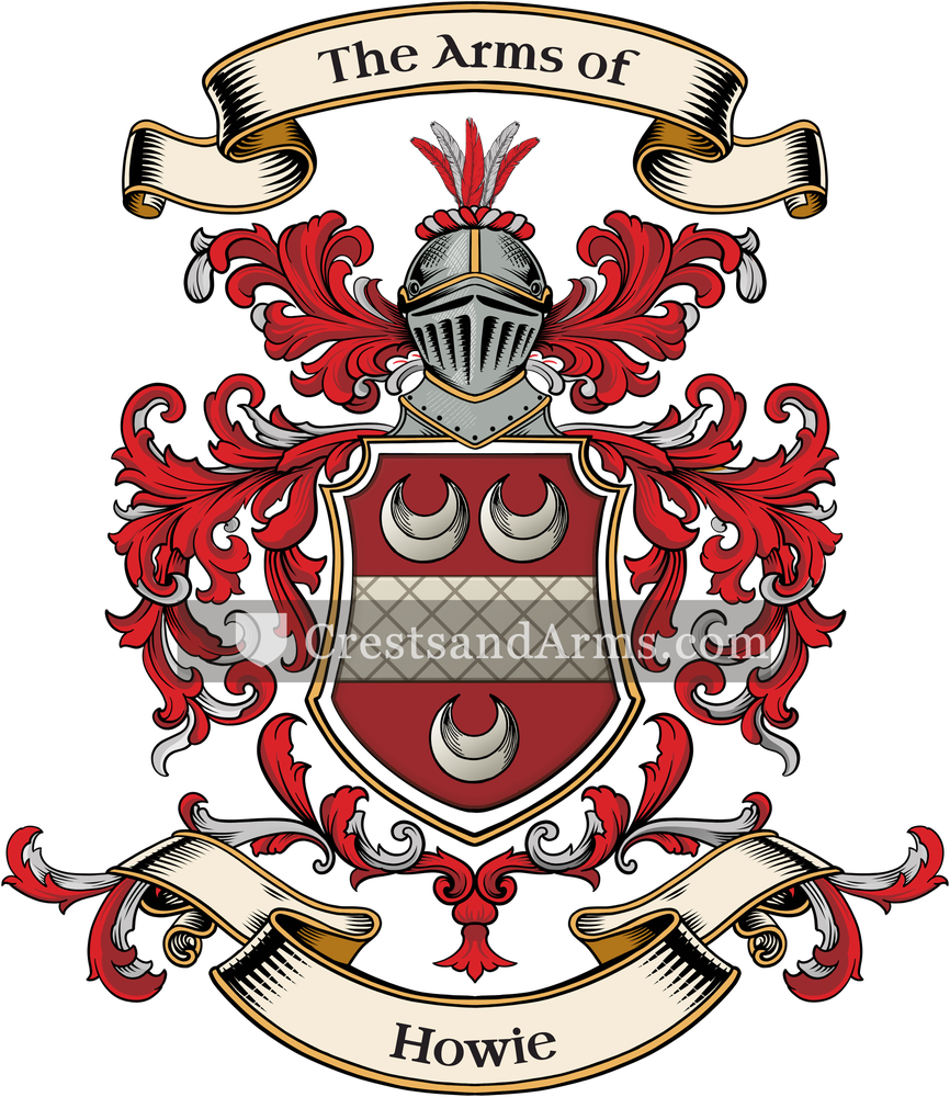 The Howie coat of arms, drawn from the recorded blazon