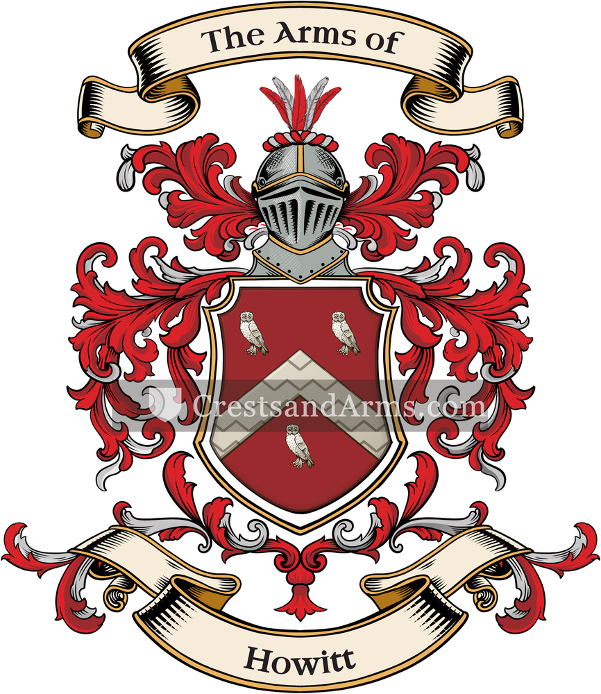 The Howitt coat of arms, drawn from the recorded blazon
