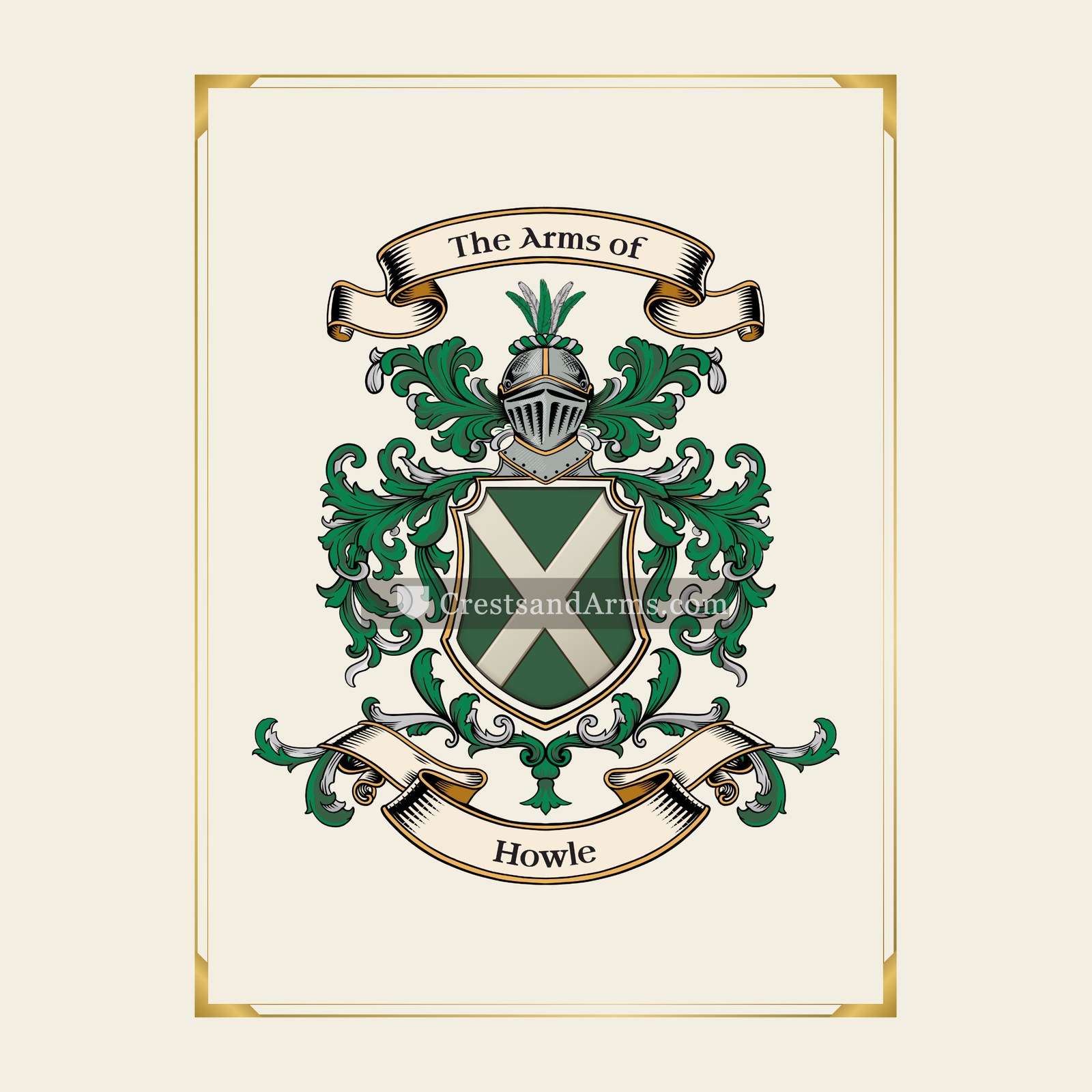 With gold border