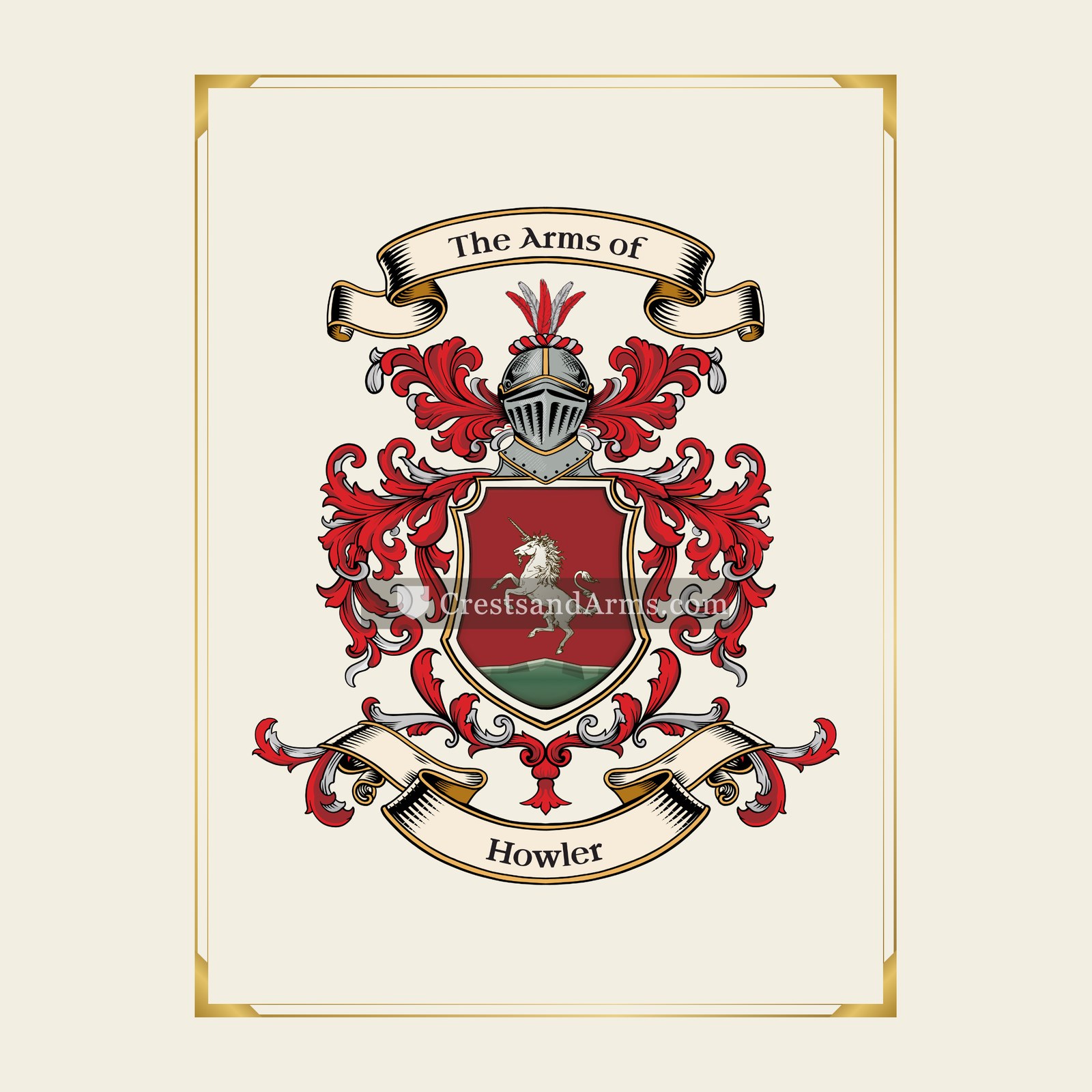 With gold border