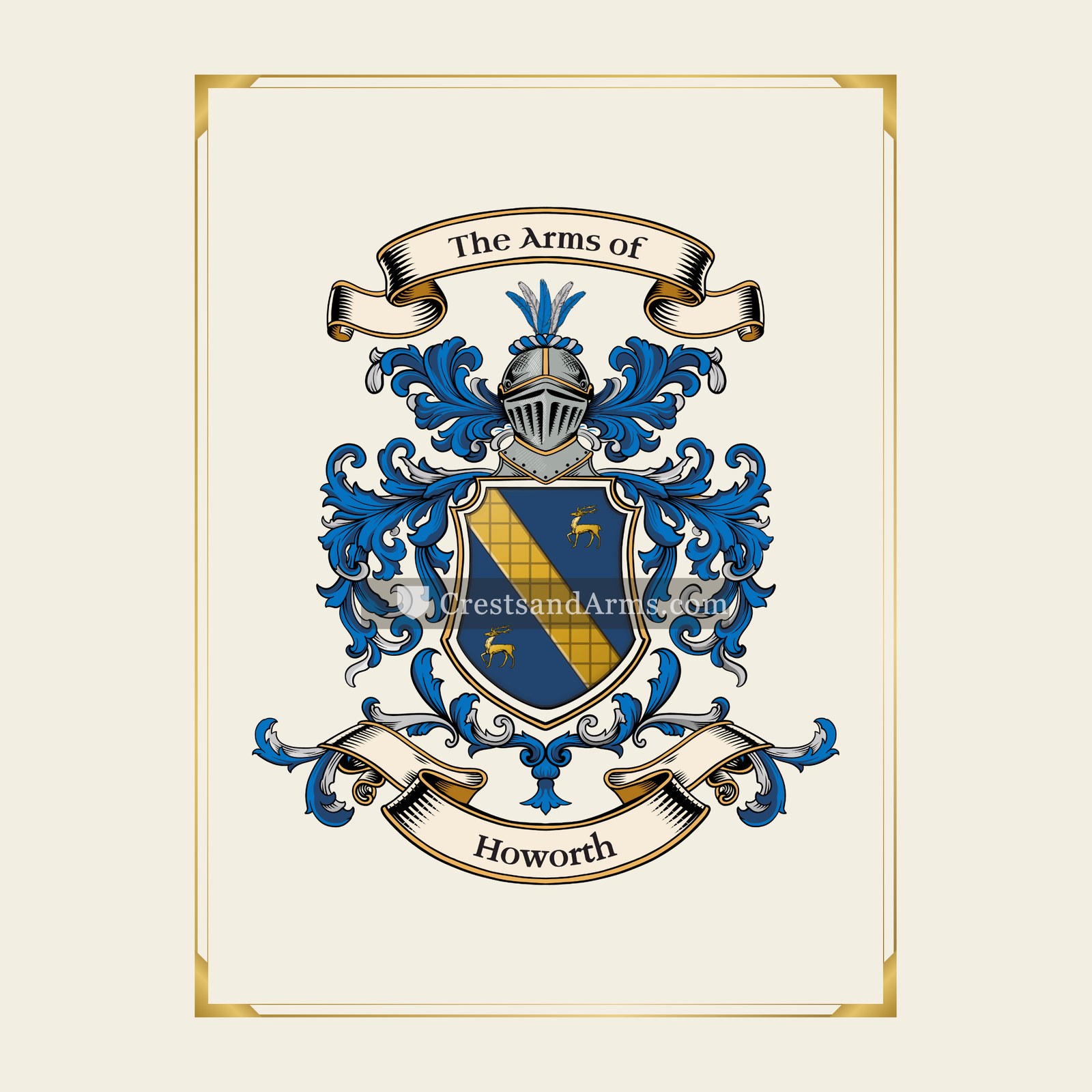 With gold border