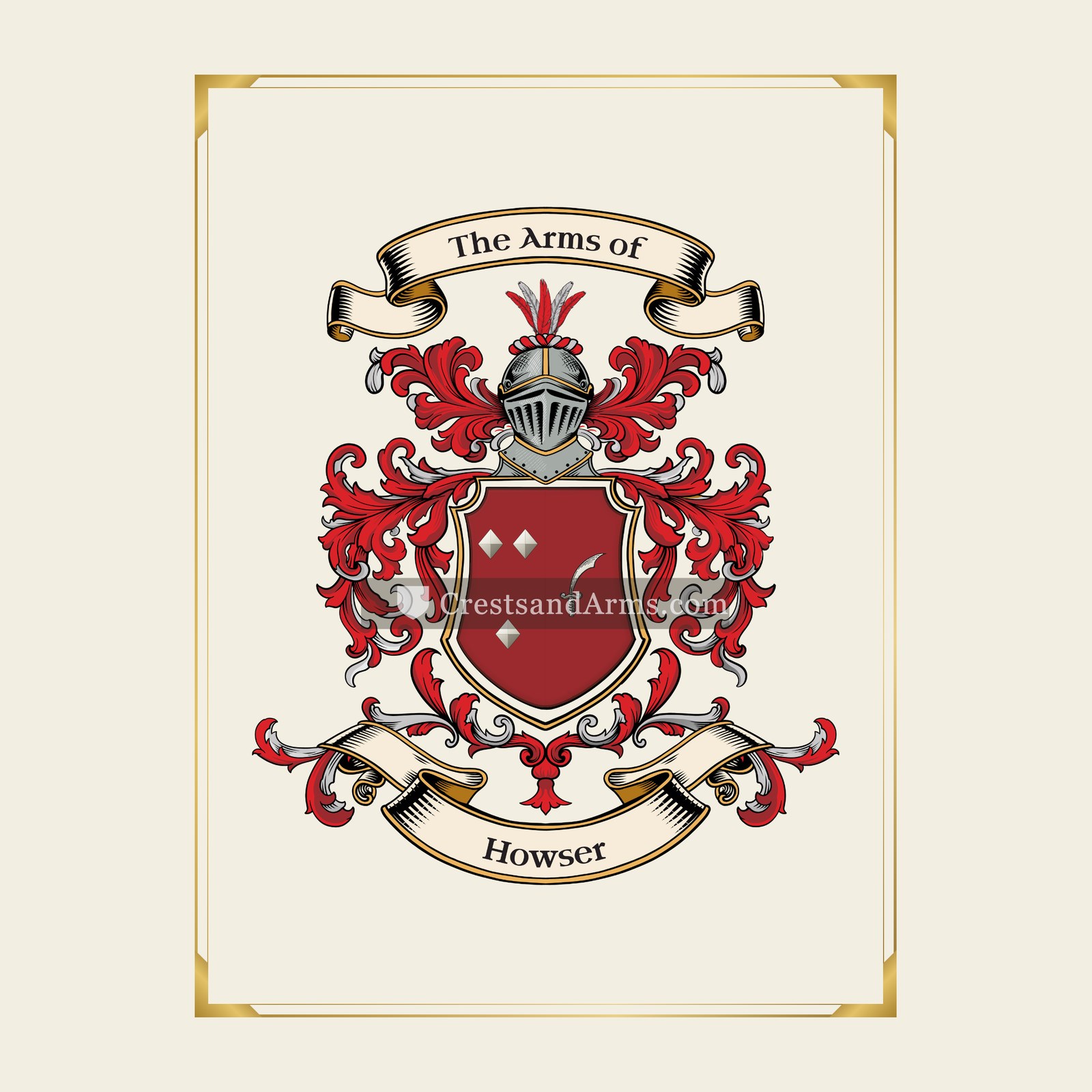 With gold border