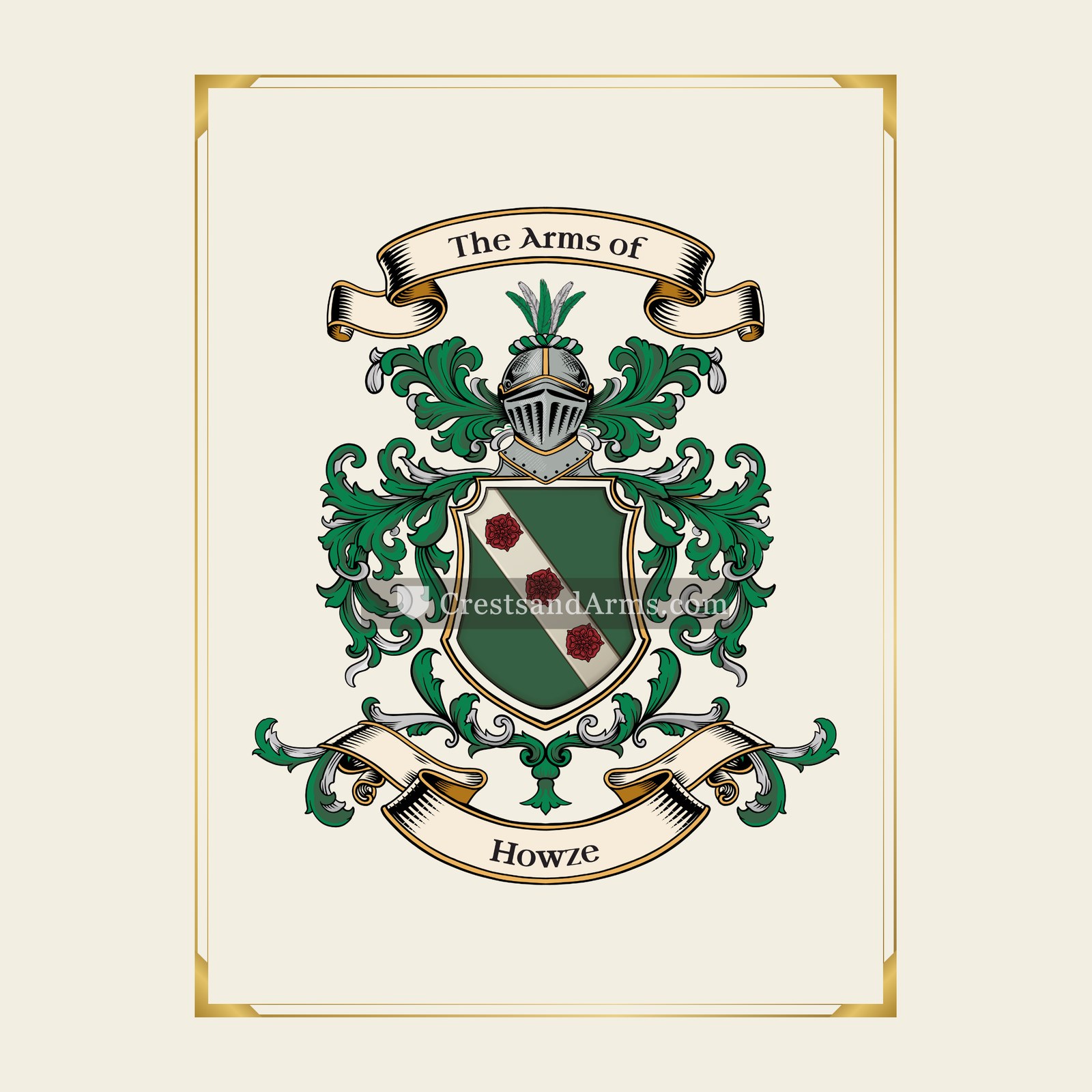 With gold border