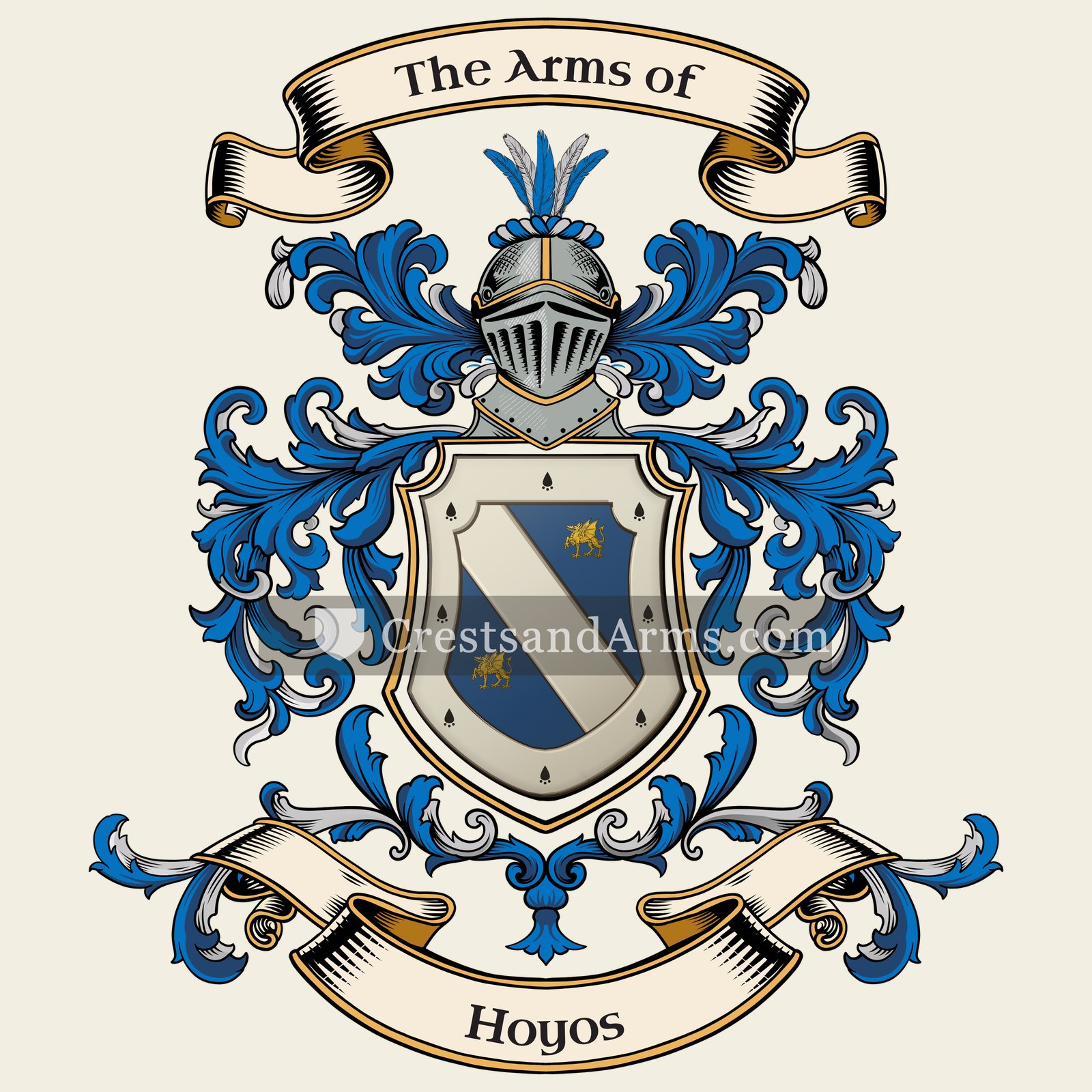 The Hoyos coat of arms, drawn from the recorded blazon