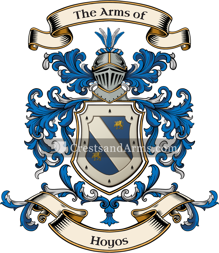 The Hoyos coat of arms, drawn from the recorded blazon