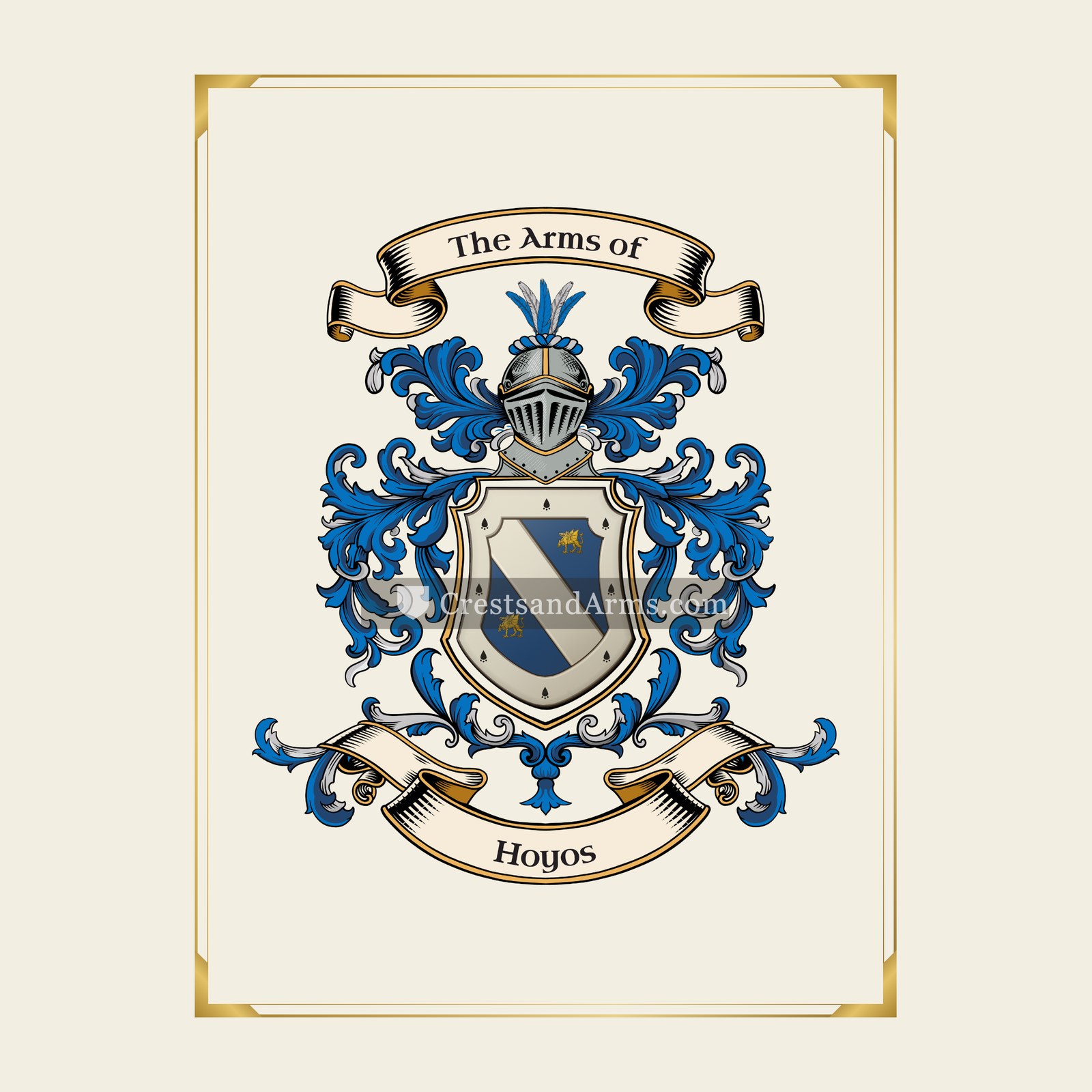 With gold border