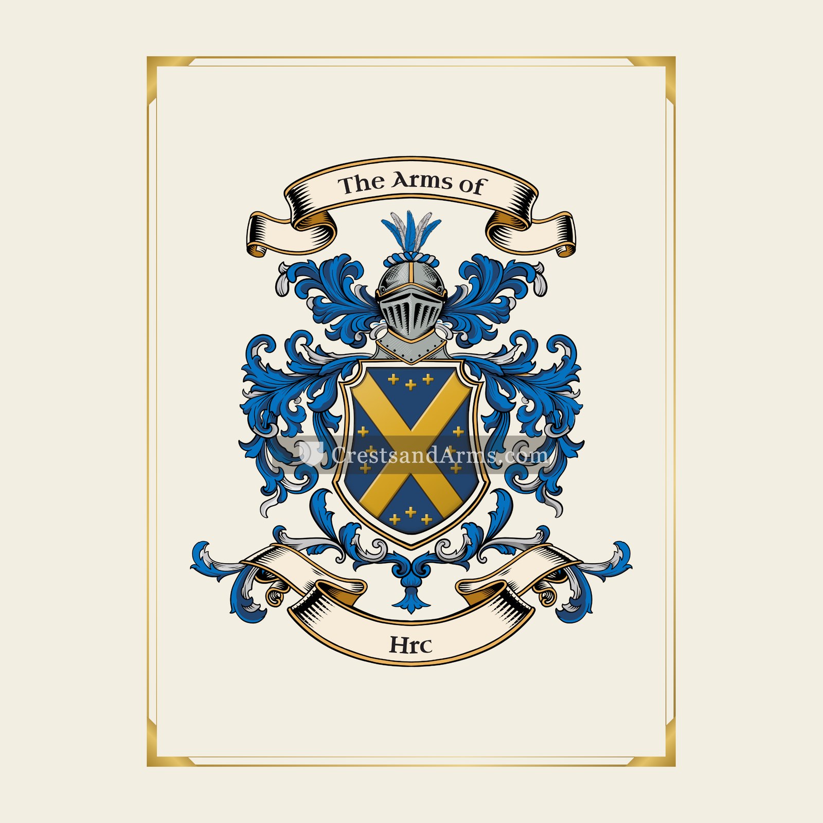 With gold border