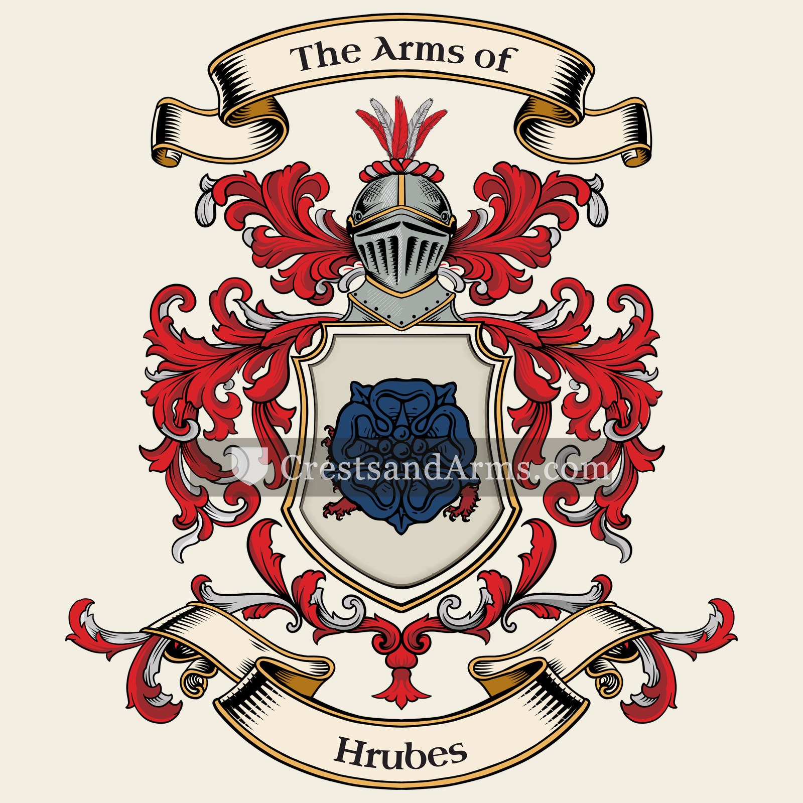 The Hrubes coat of arms, drawn from the recorded blazon