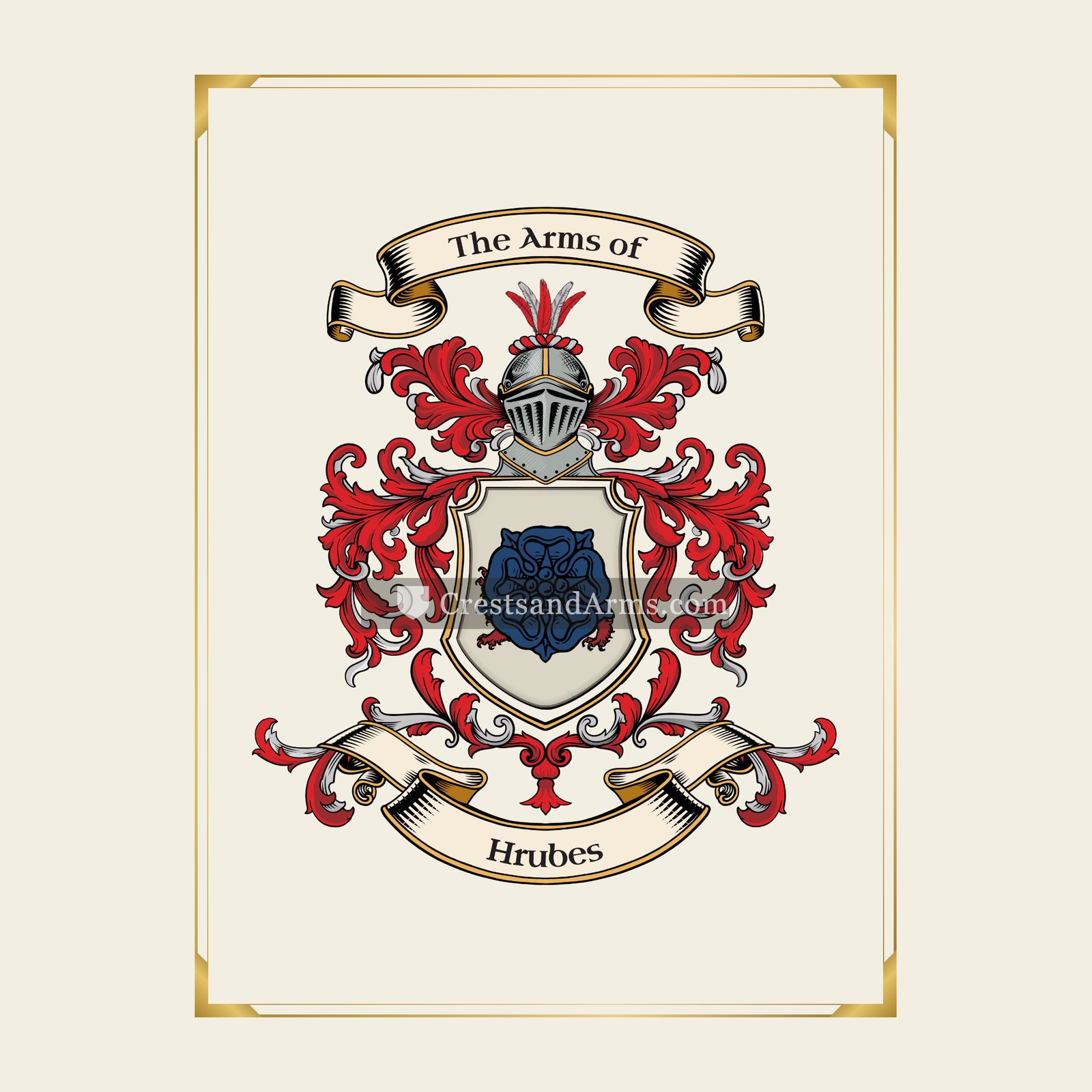 With gold border