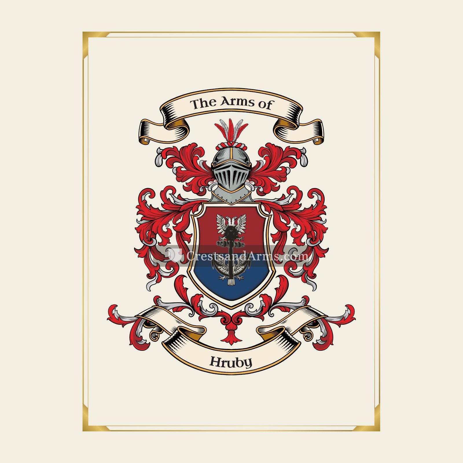 With gold border