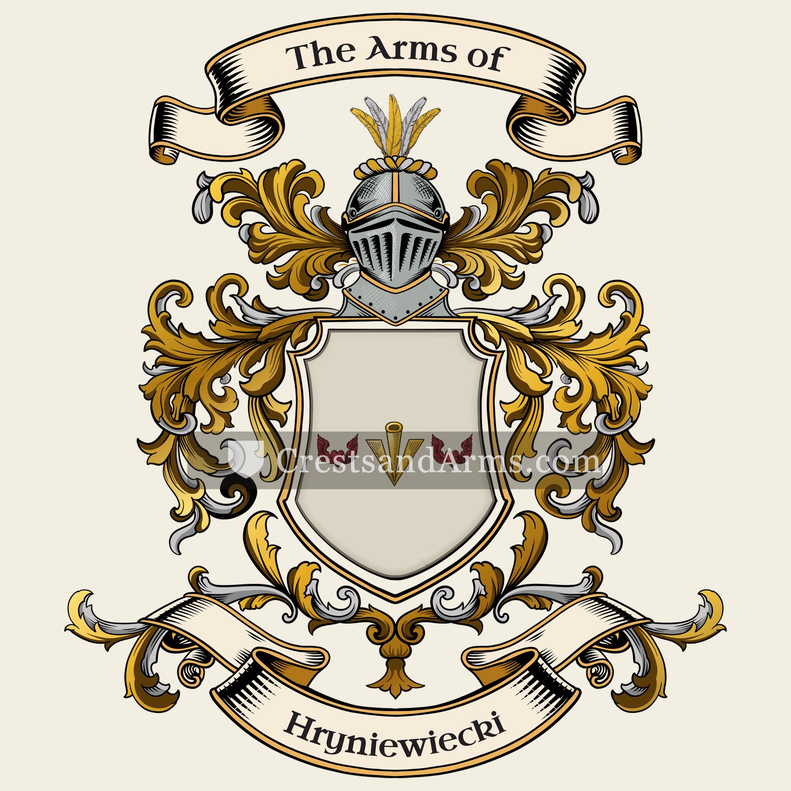 The Hryniewiecki coat of arms, drawn from the recorded blazon