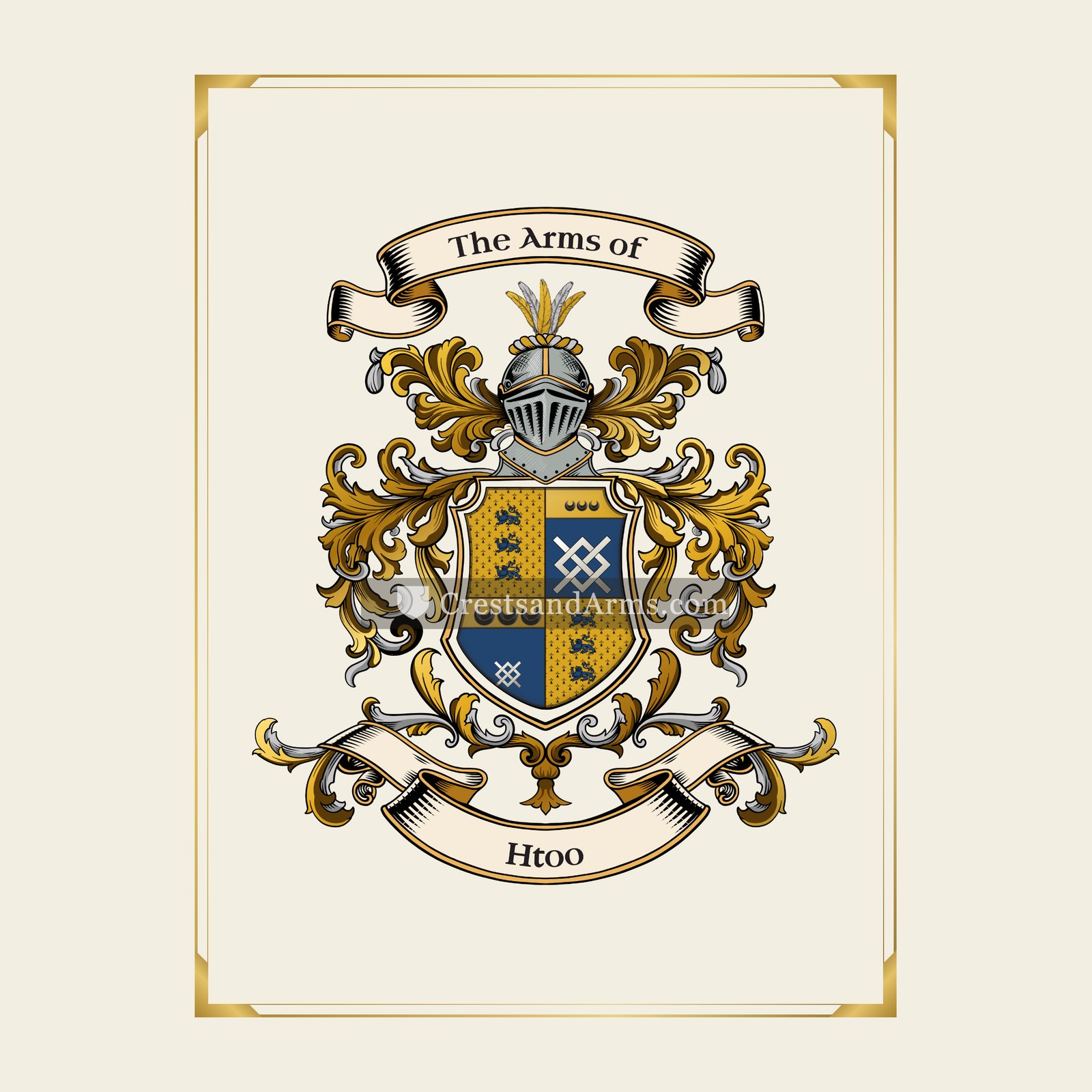 With gold border