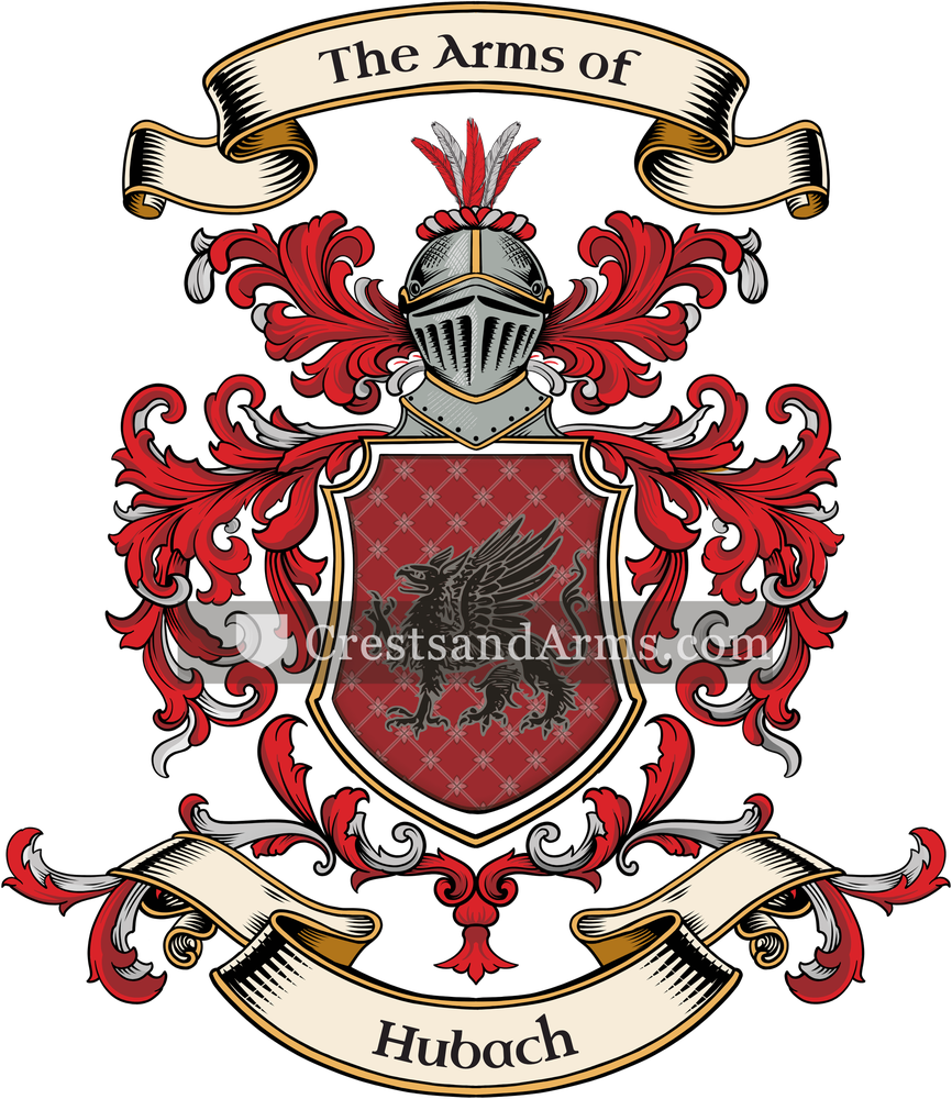 The Hubach coat of arms, drawn from the recorded blazon