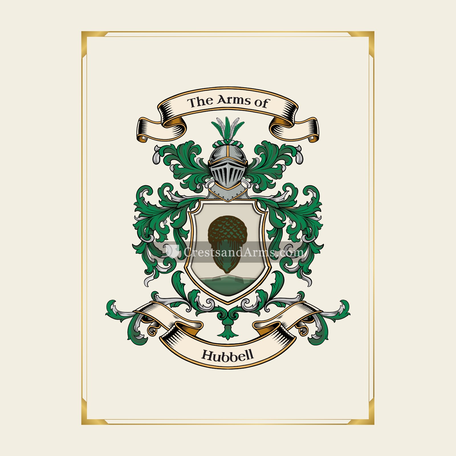With gold border