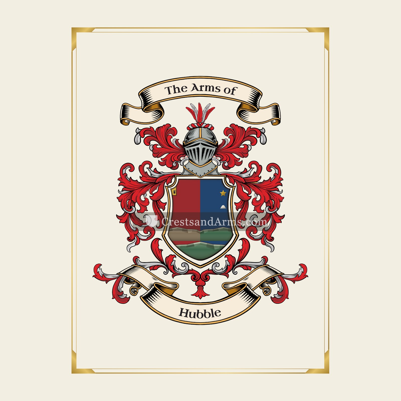 With gold border