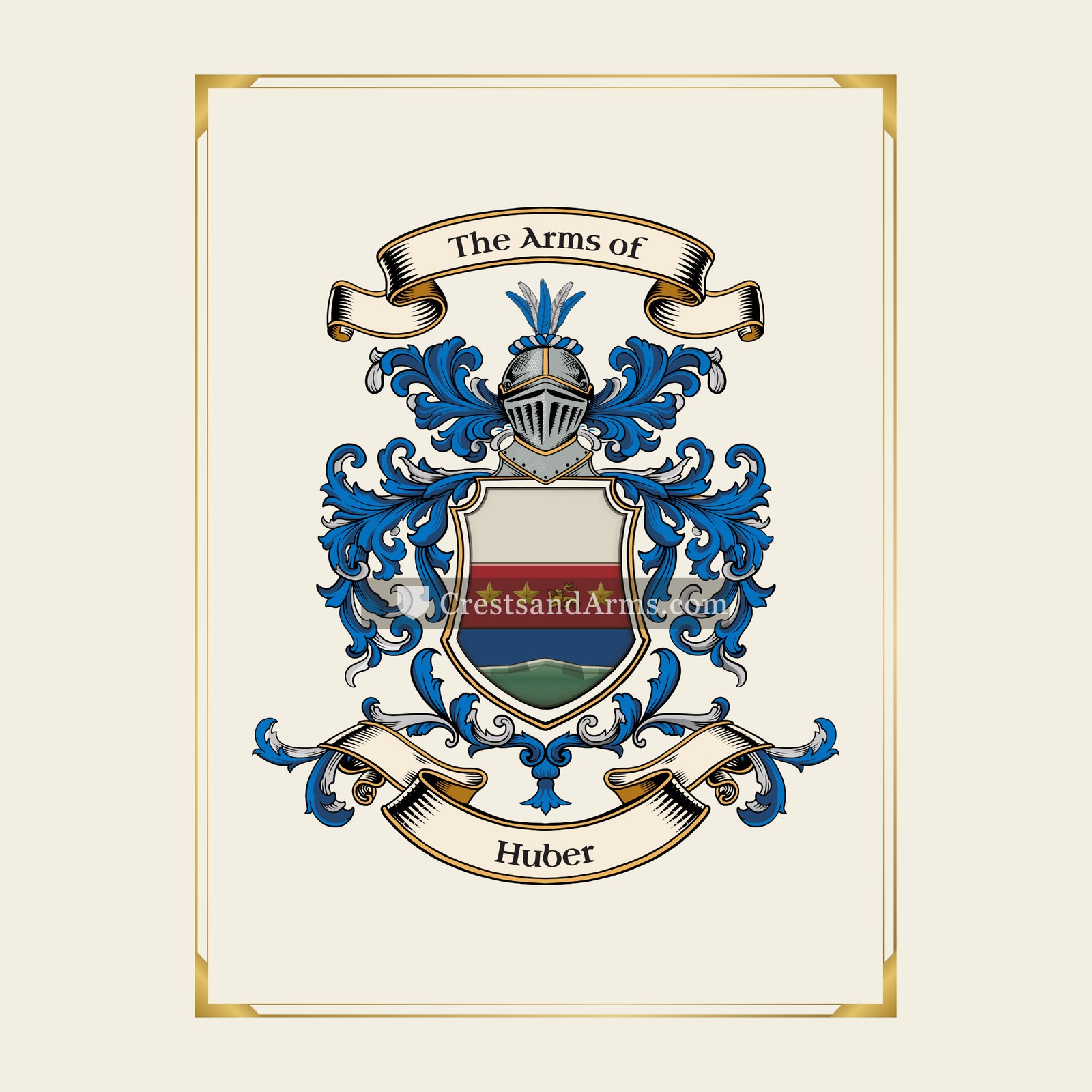 With gold border