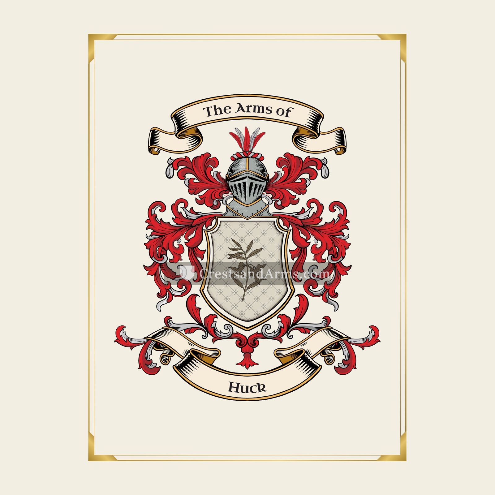 With gold border