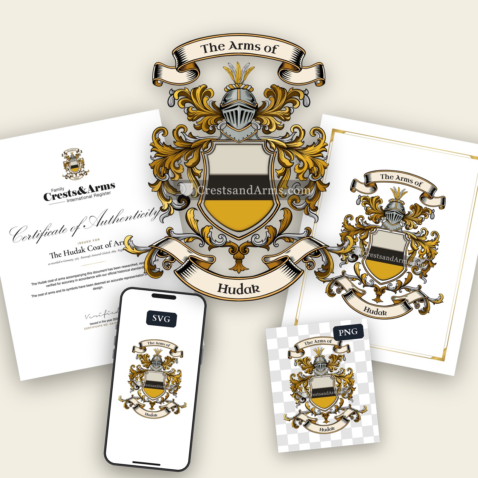The Hudak arms on the coat of arms — digital pack