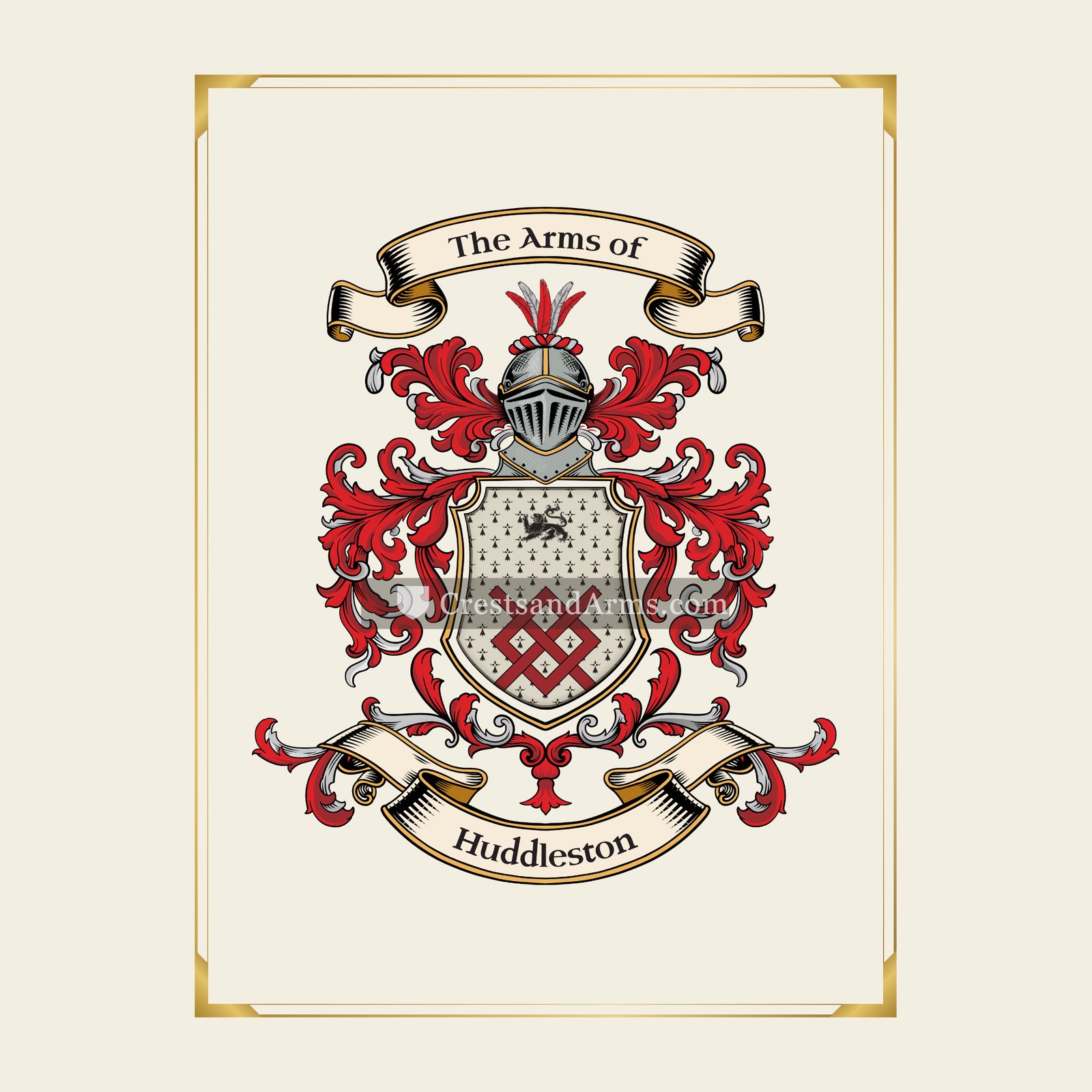 With gold border