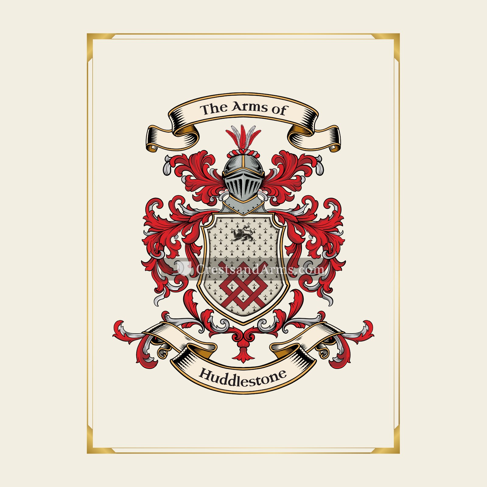 With gold border