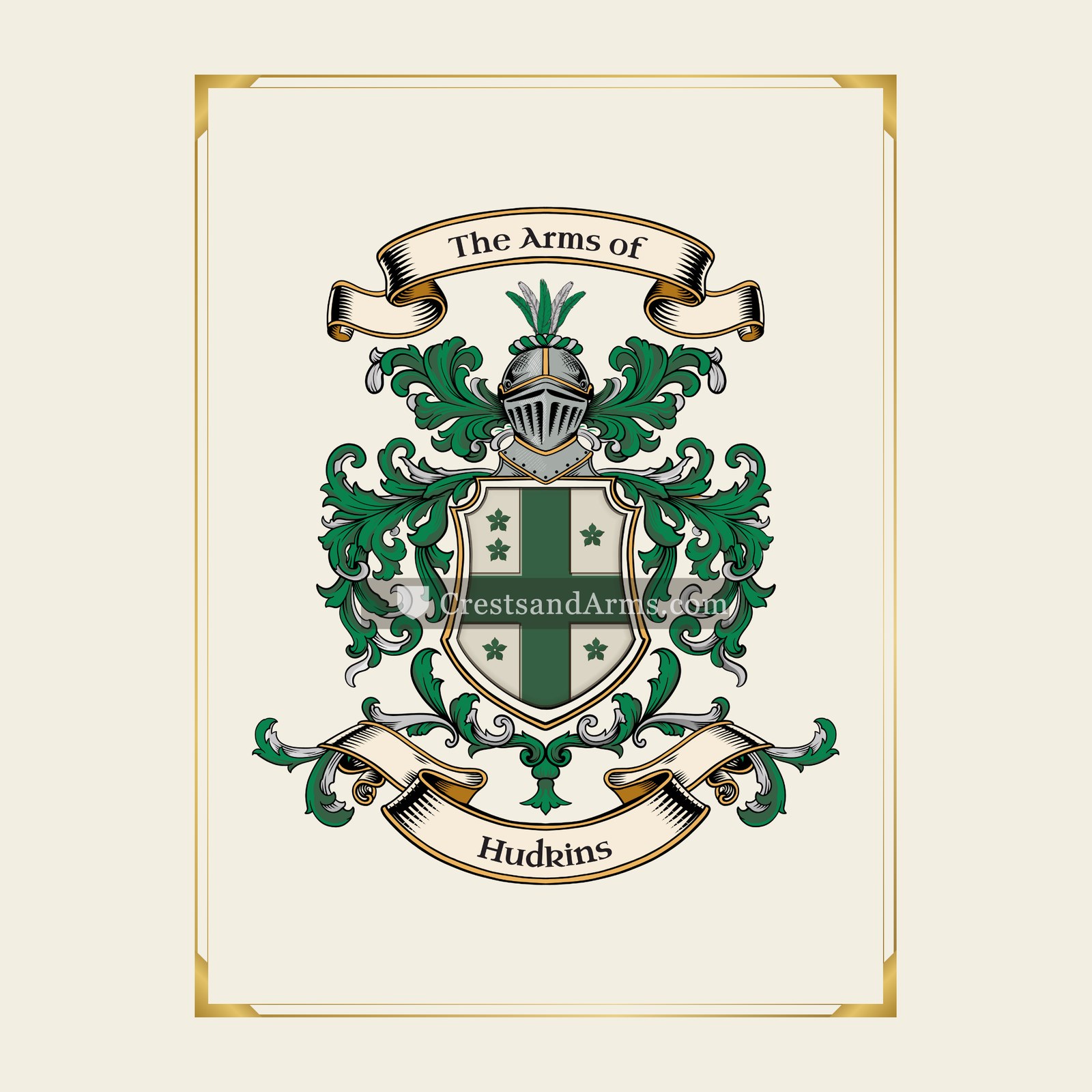 With gold border