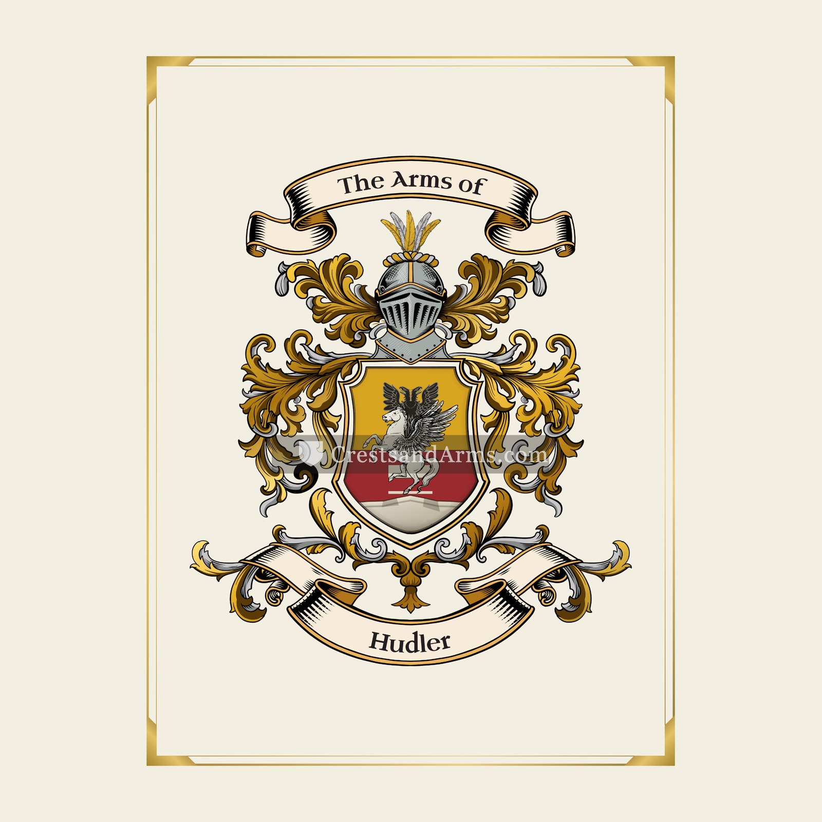 With gold border