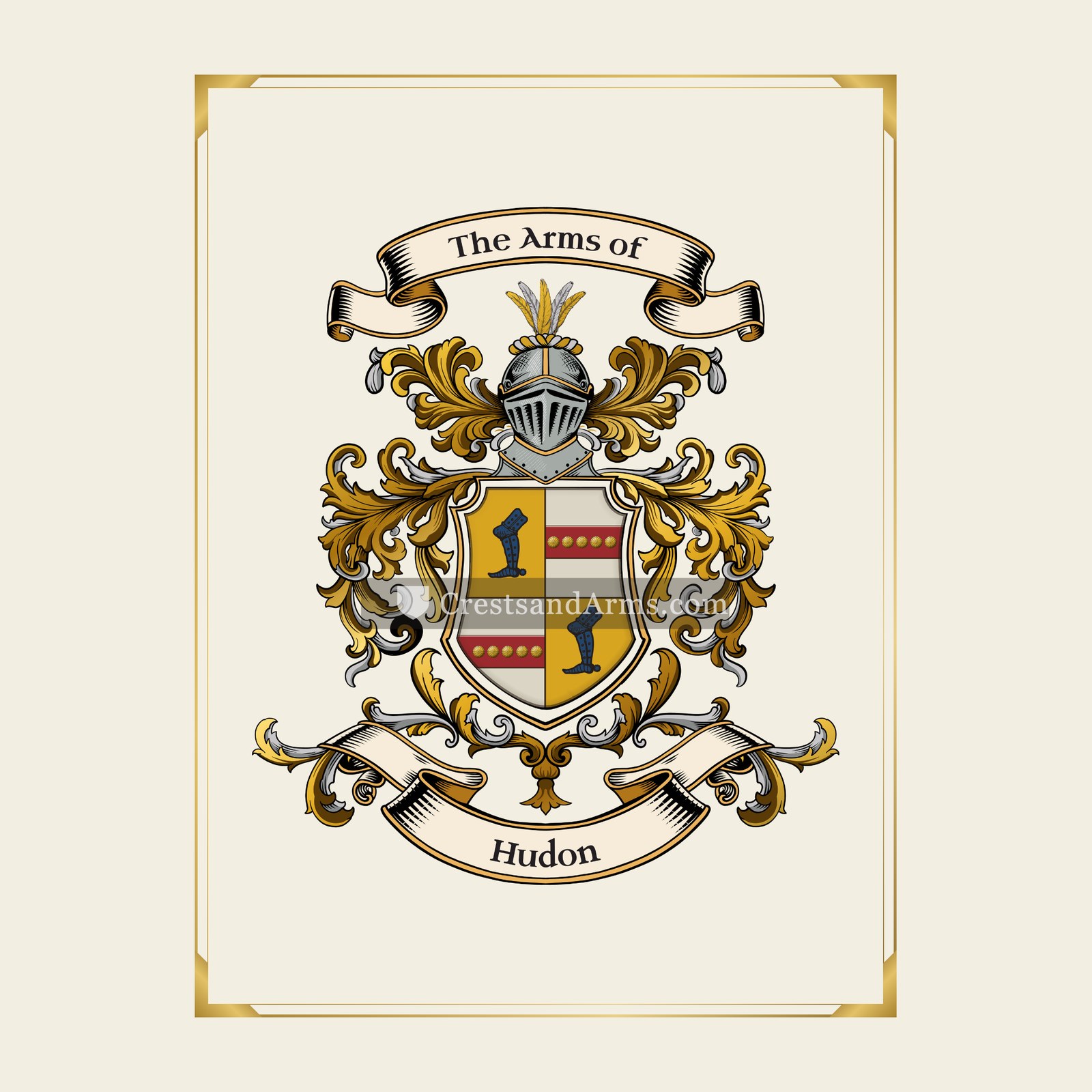 With gold border