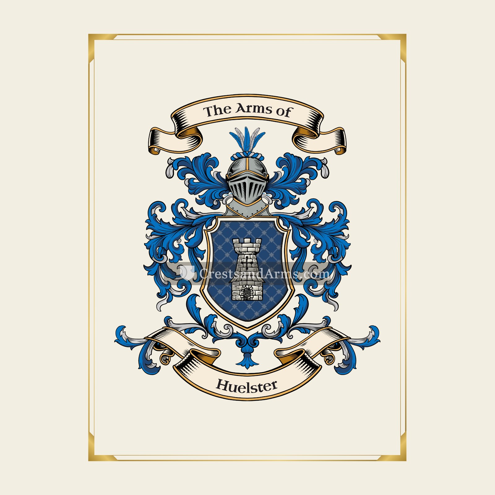 With gold border