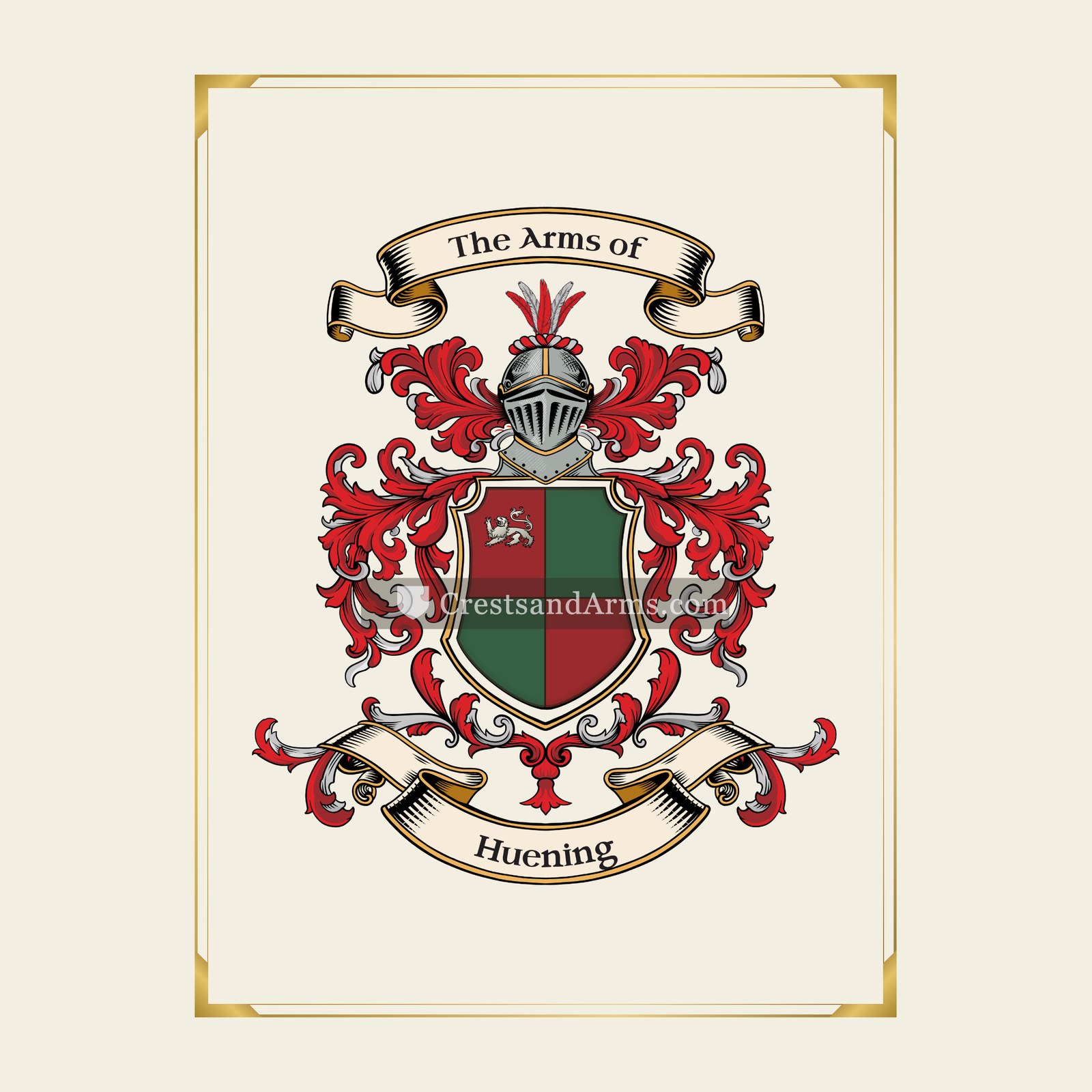 With gold border