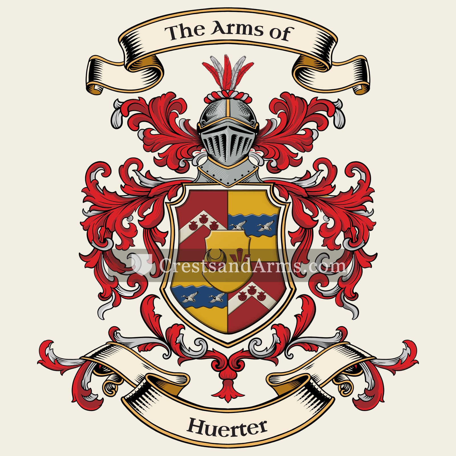 The Huerter coat of arms, drawn from the recorded blazon