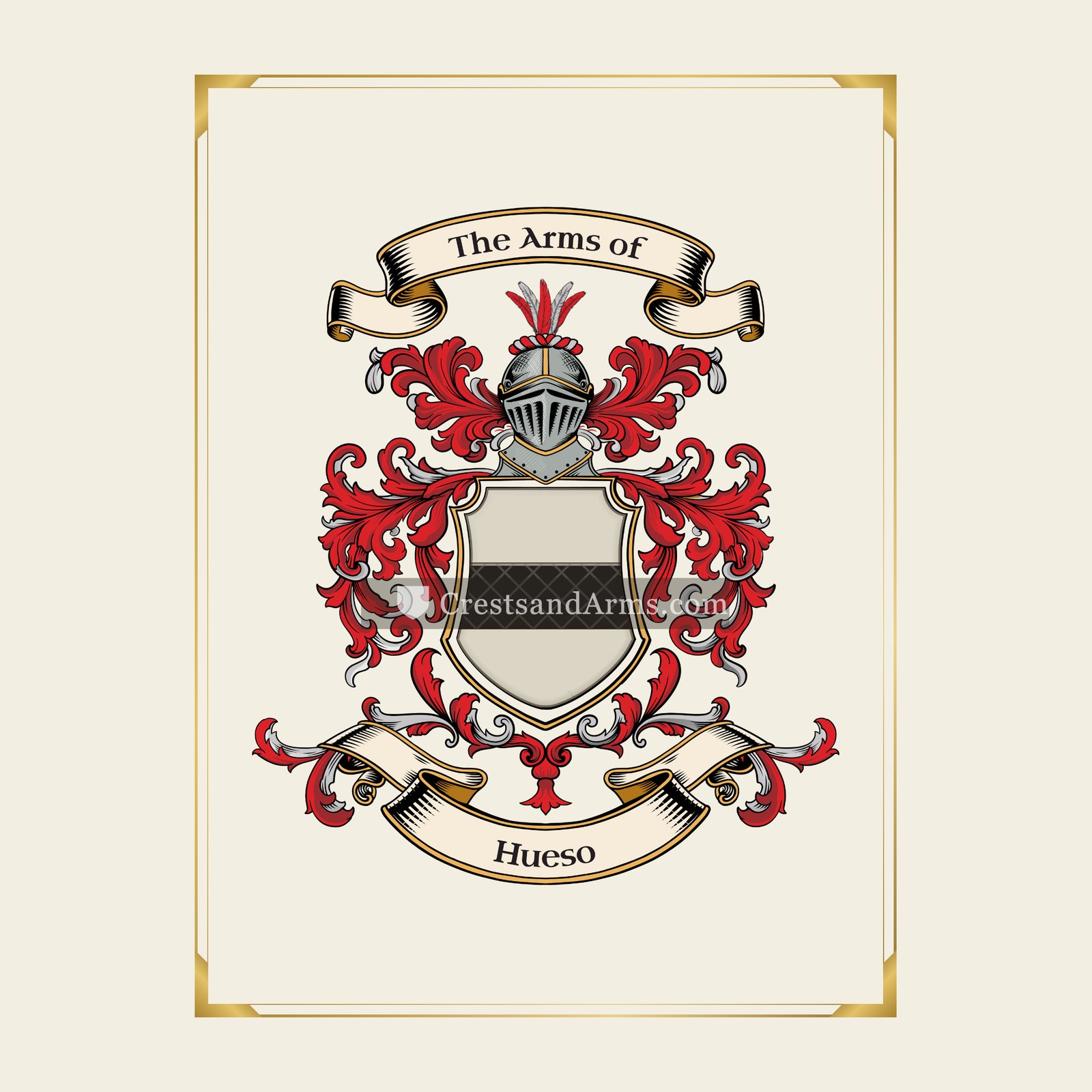 With gold border