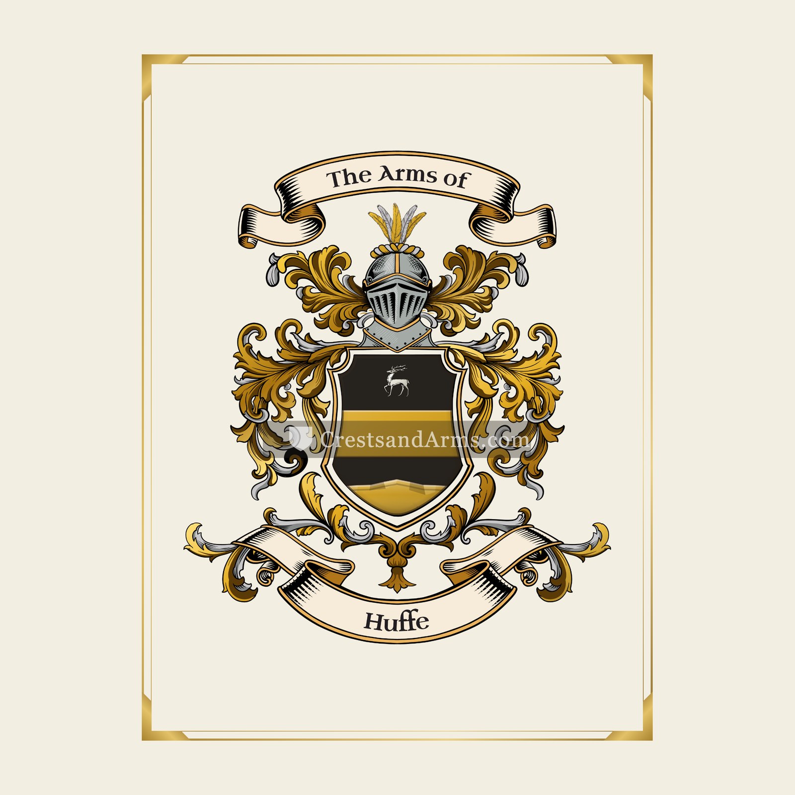 With gold border
