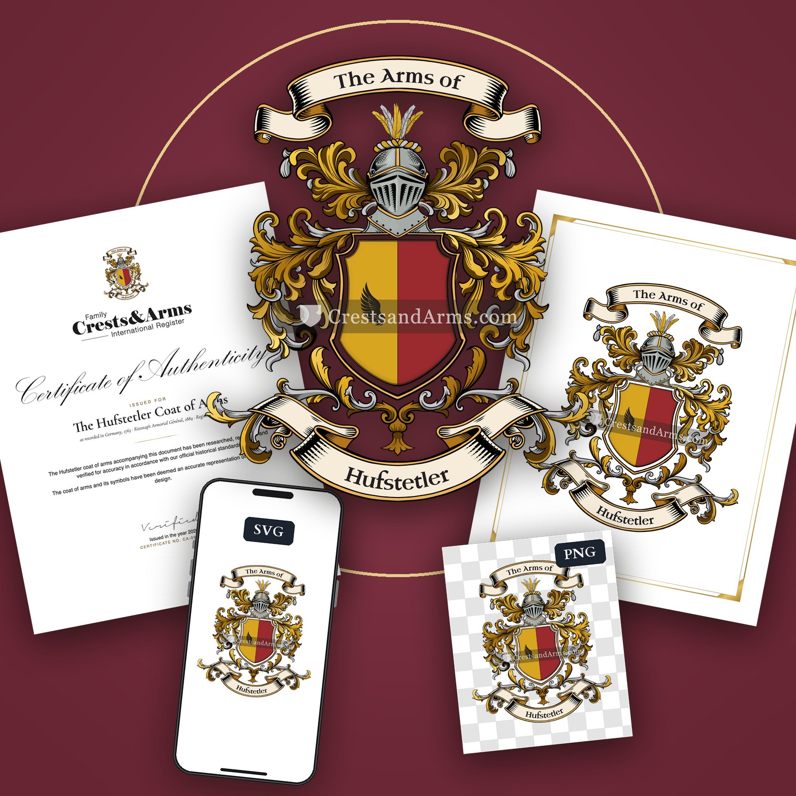The Hufstetler arms on the coat of arms — digital pack