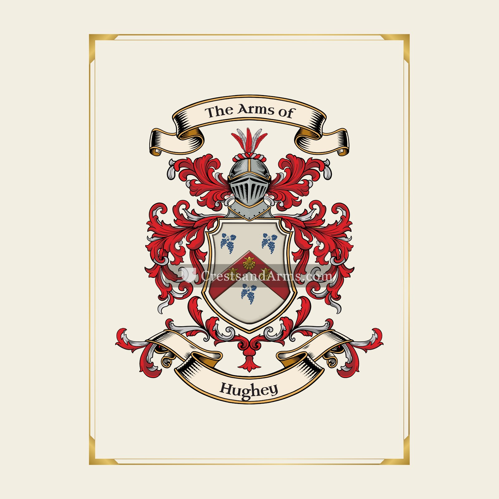 With gold border