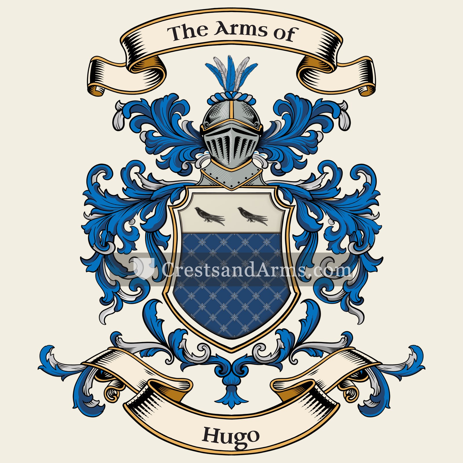 The Hugo coat of arms, drawn from the recorded blazon
