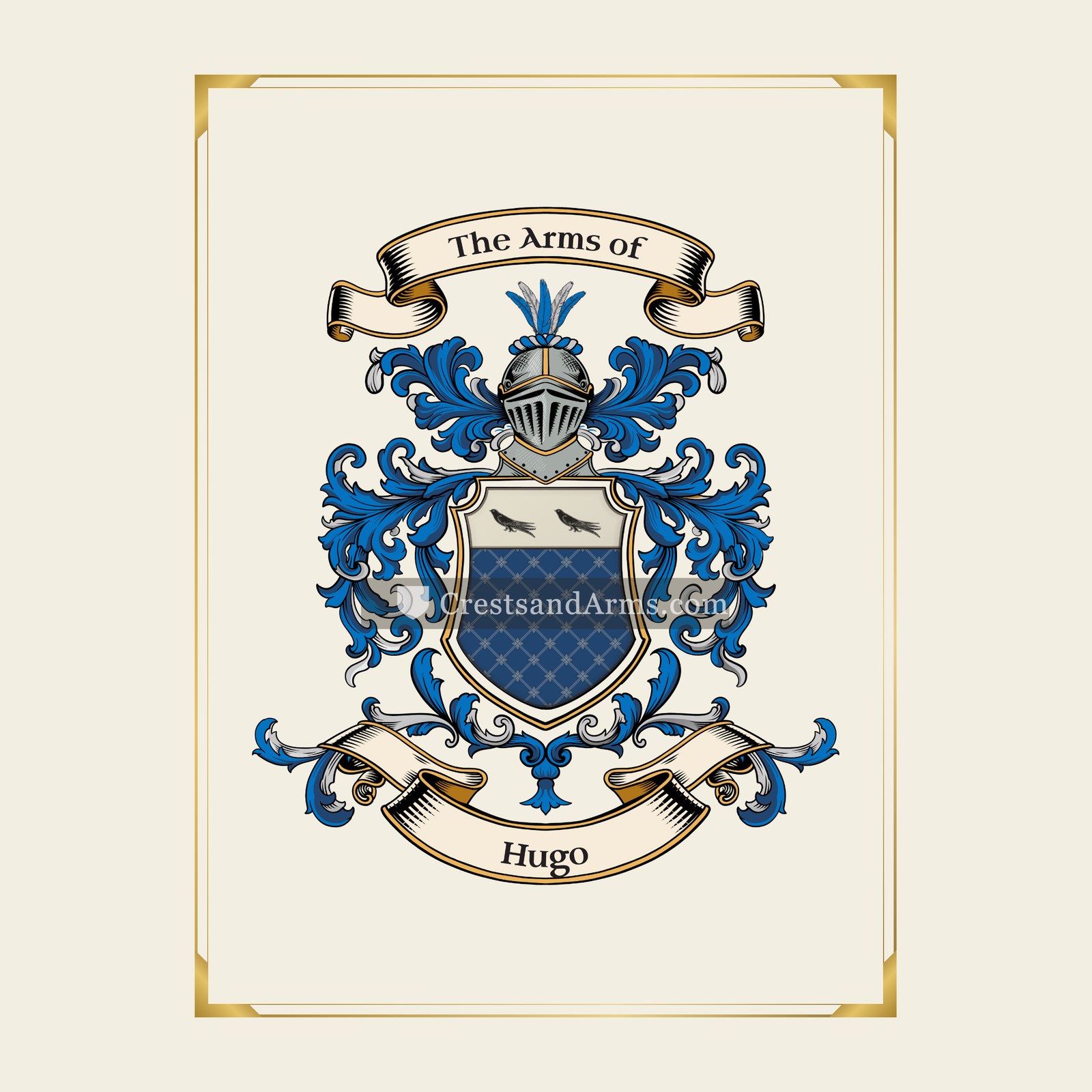 With gold border