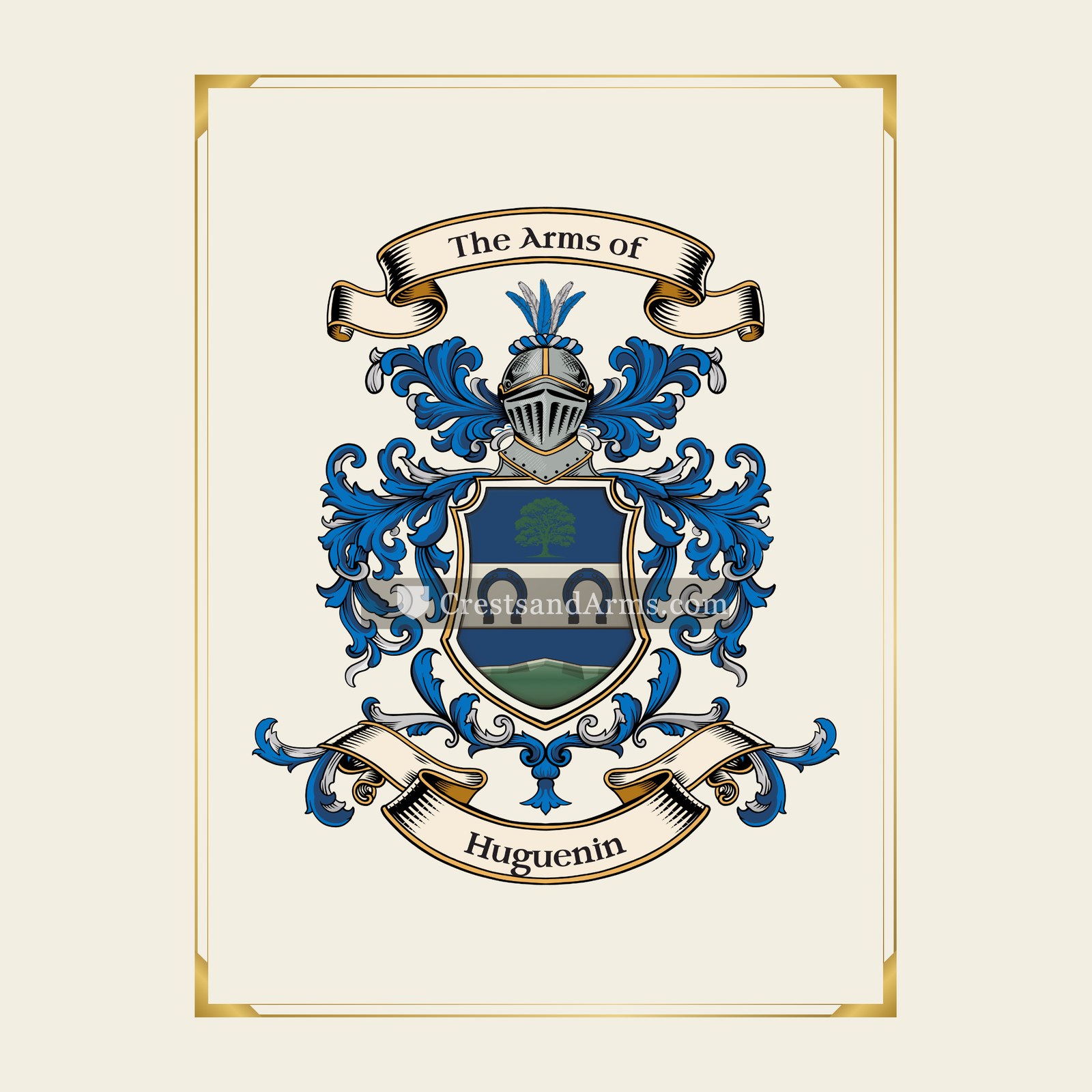 With gold border