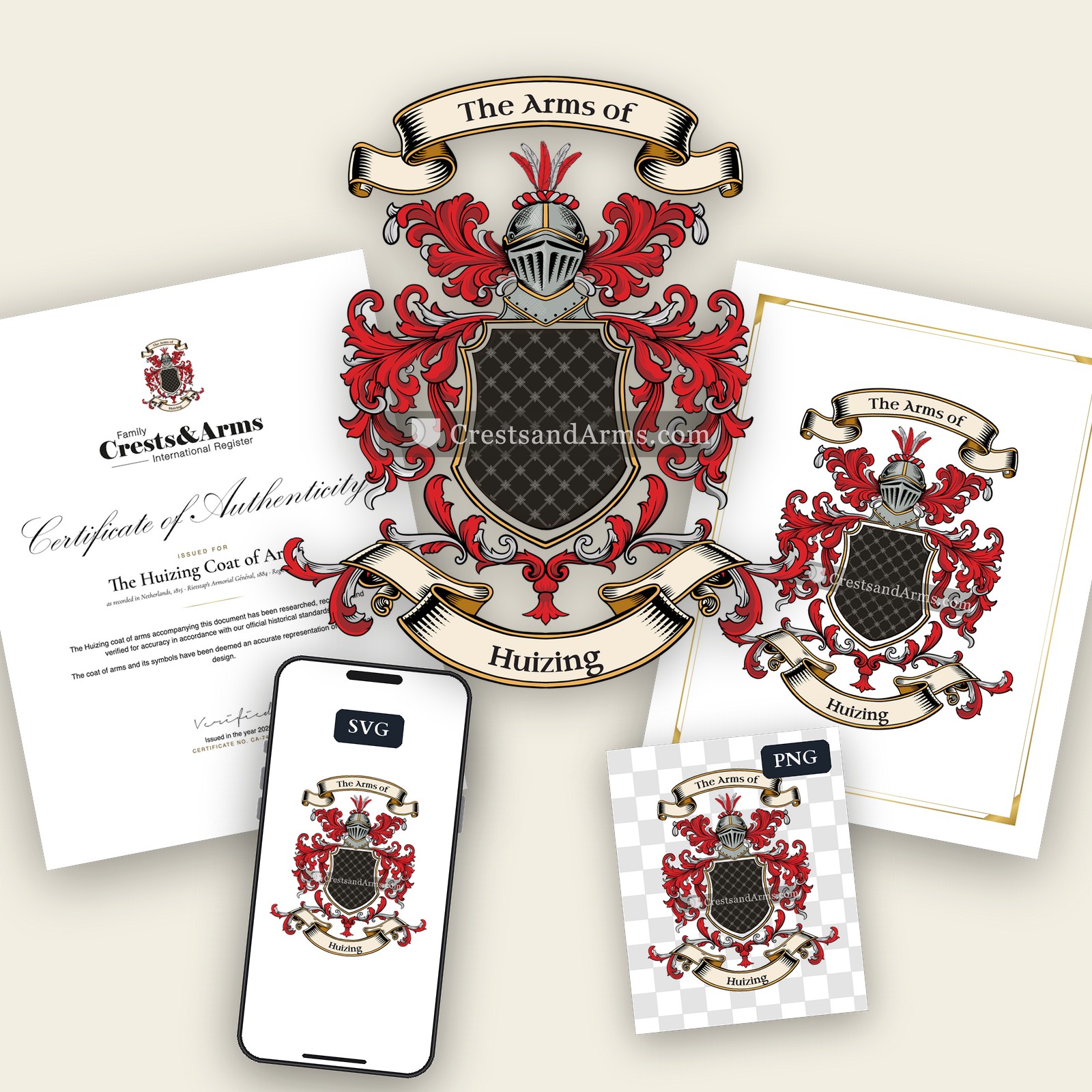 The Huizing arms on the coat of arms — digital pack