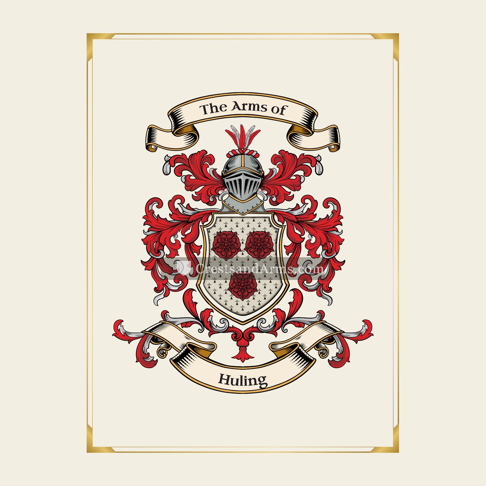 With gold border