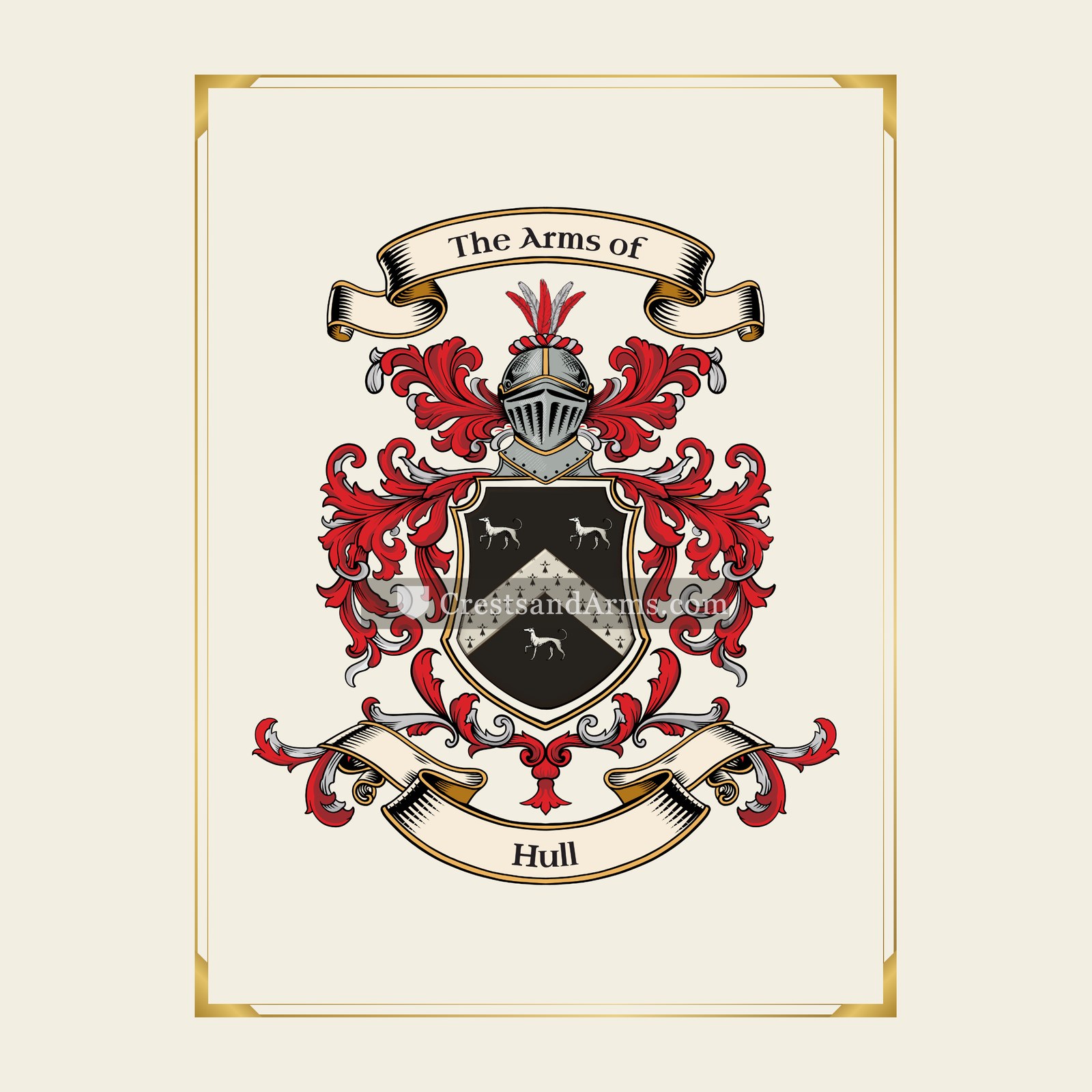 With gold border