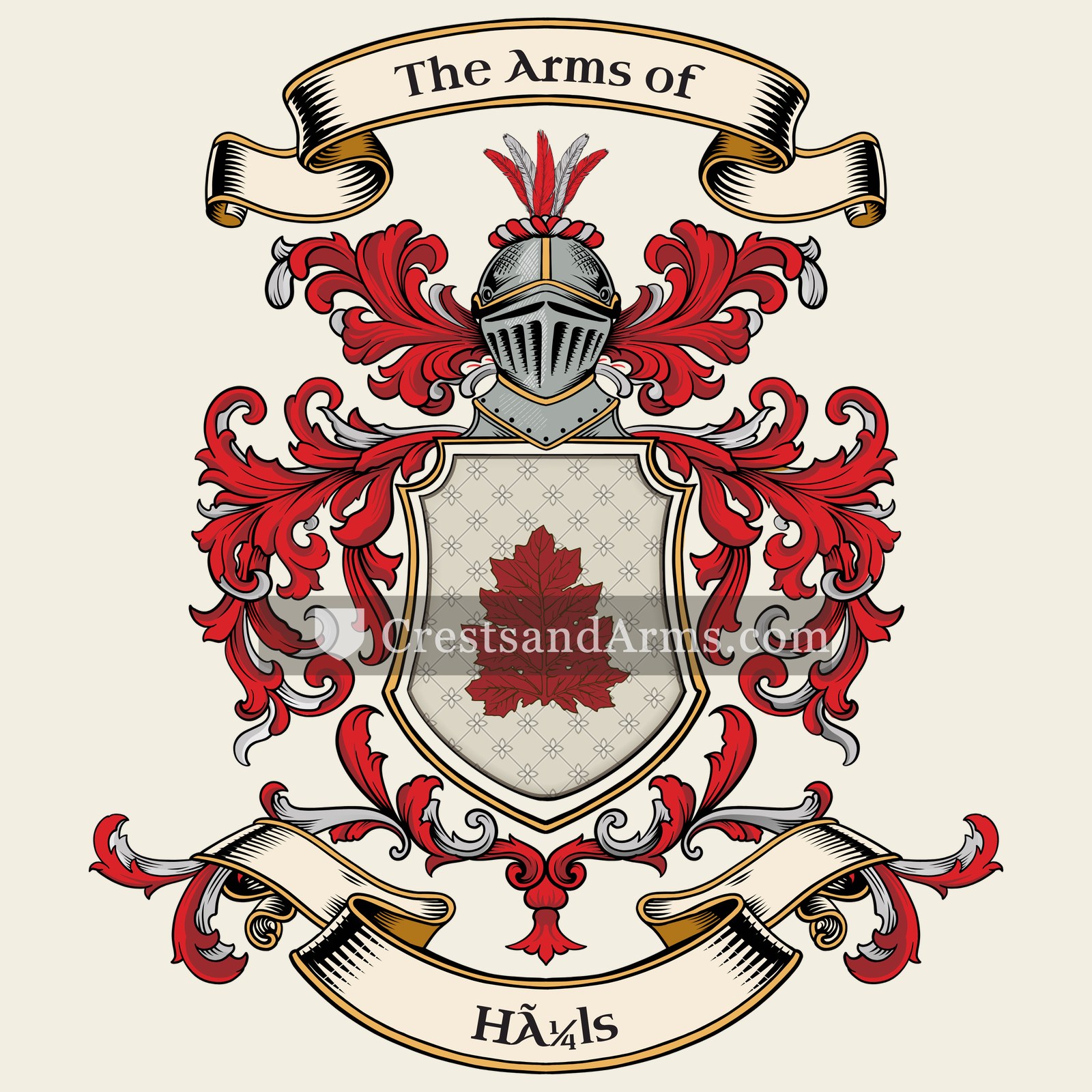 The Hüls coat of arms, drawn from the recorded blazon