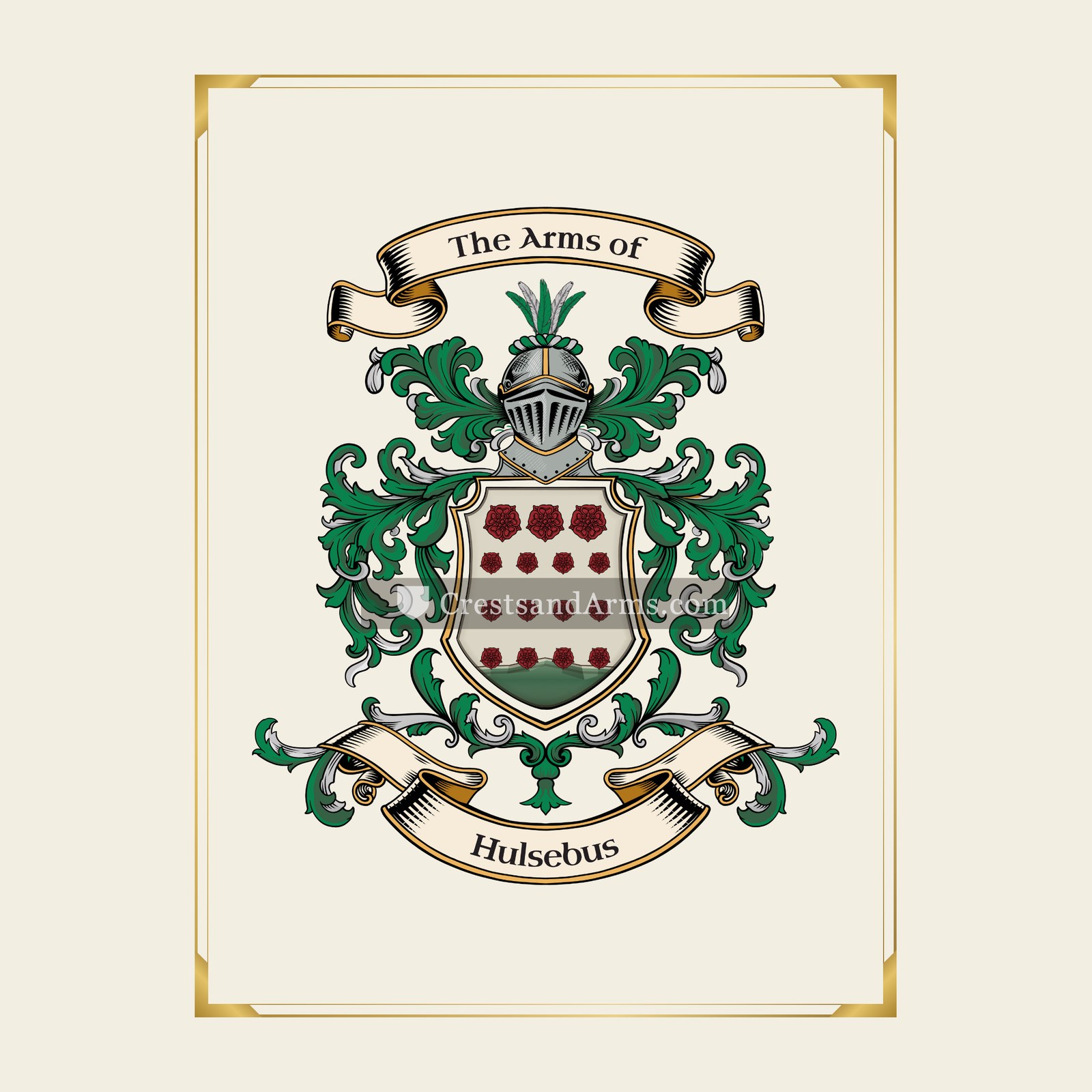 With gold border
