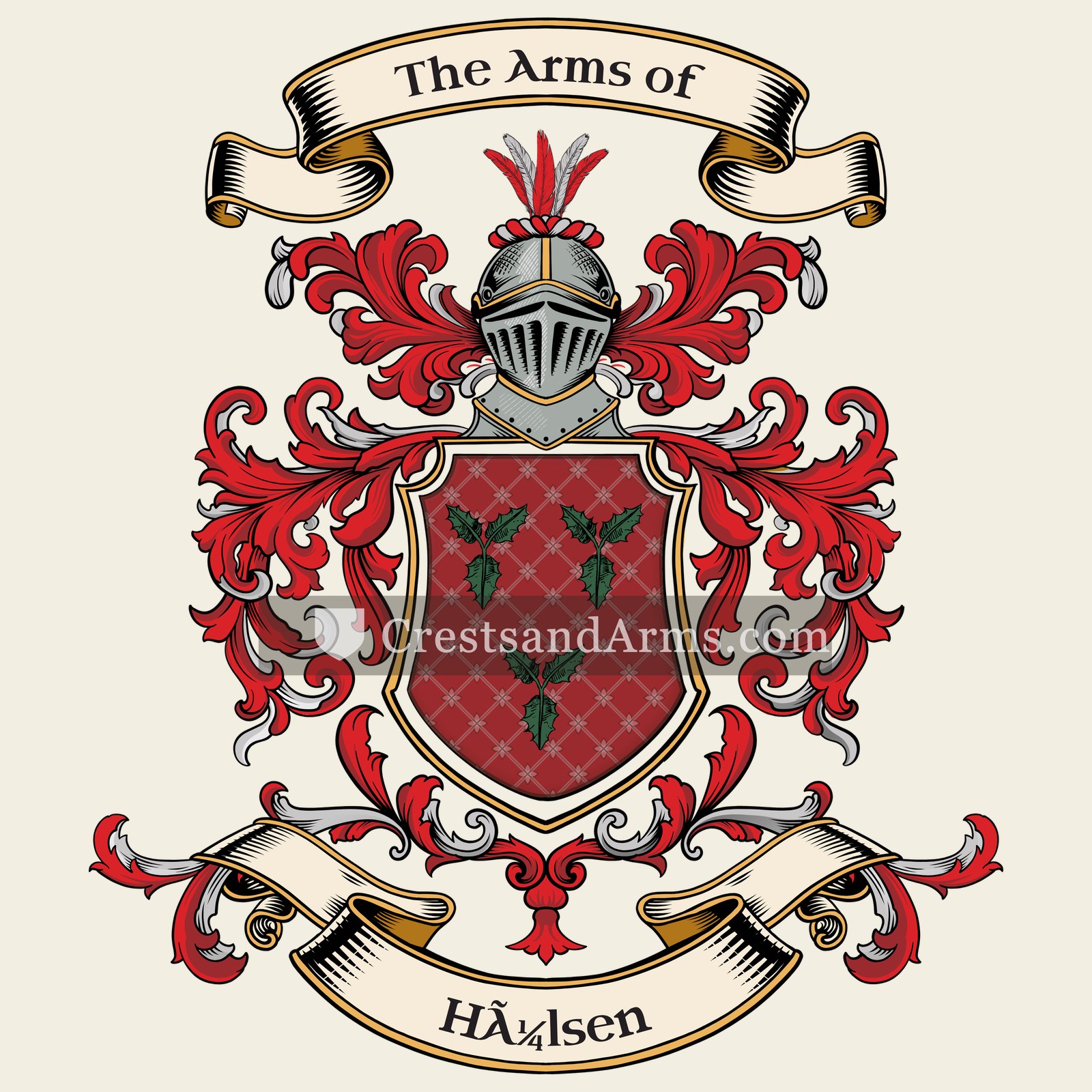 The Hülsen coat of arms, drawn from the recorded blazon